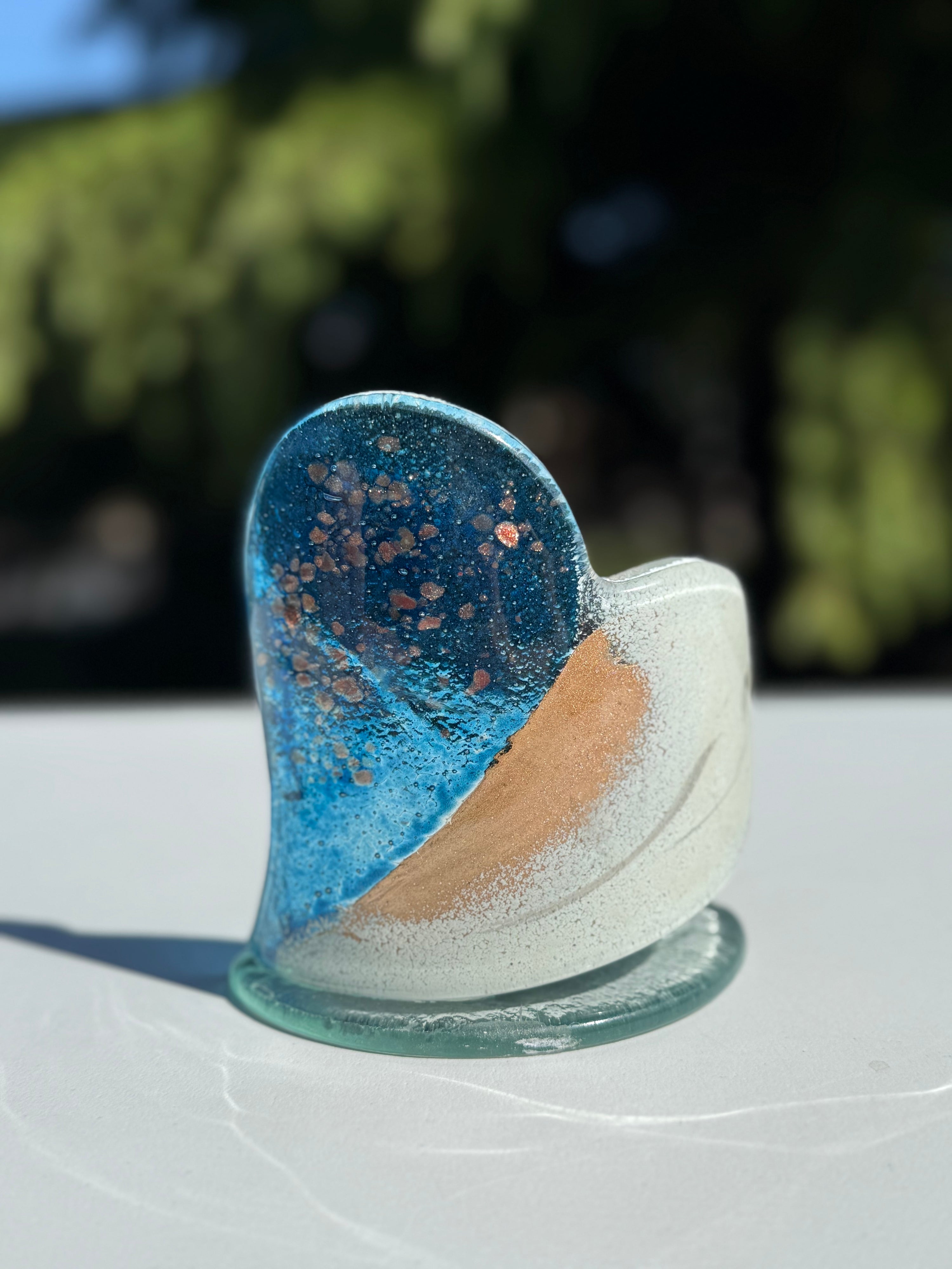 Thira Blue Heart Shaped Tealight Holder