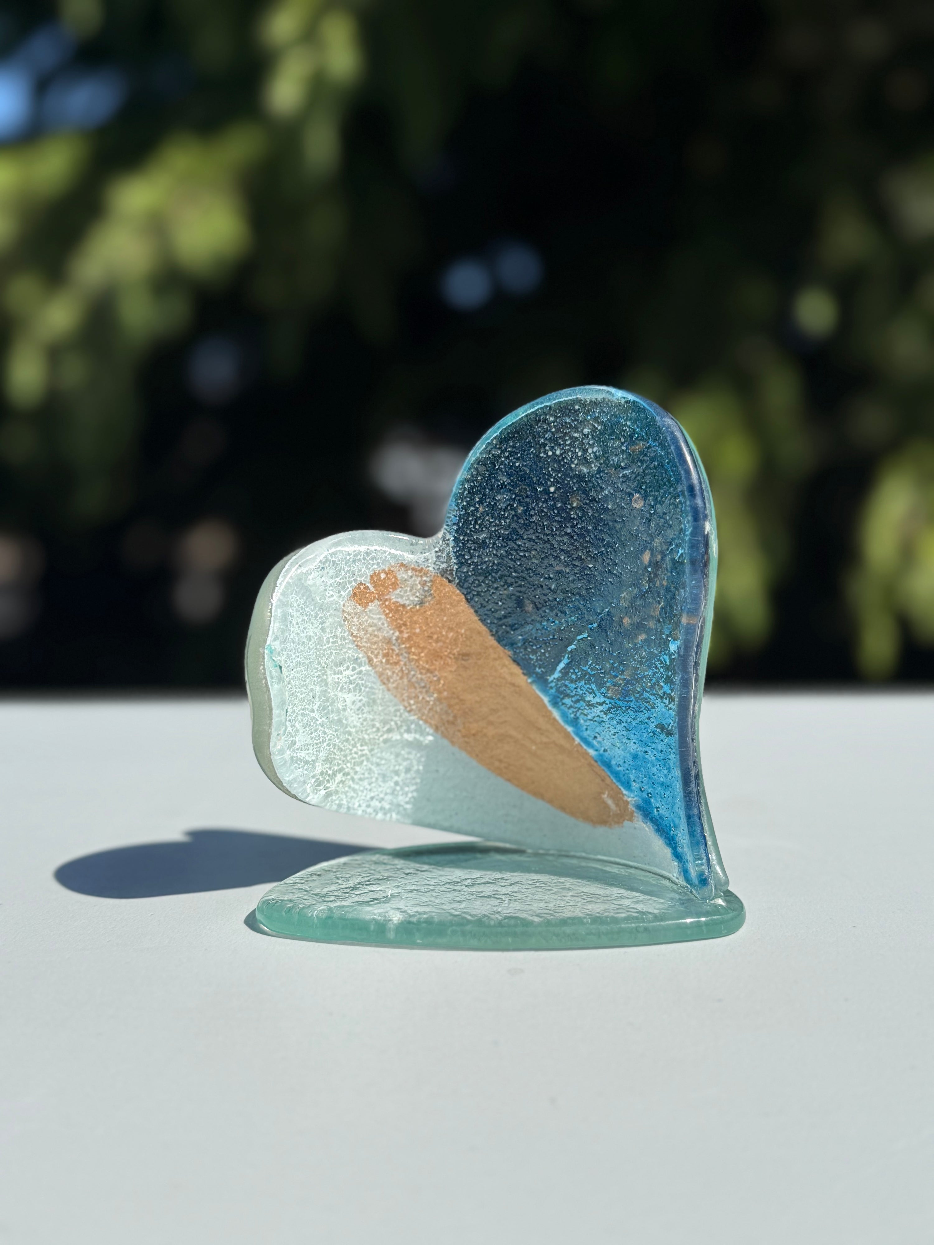 Thira Blue Heart Shaped Tealight Holder