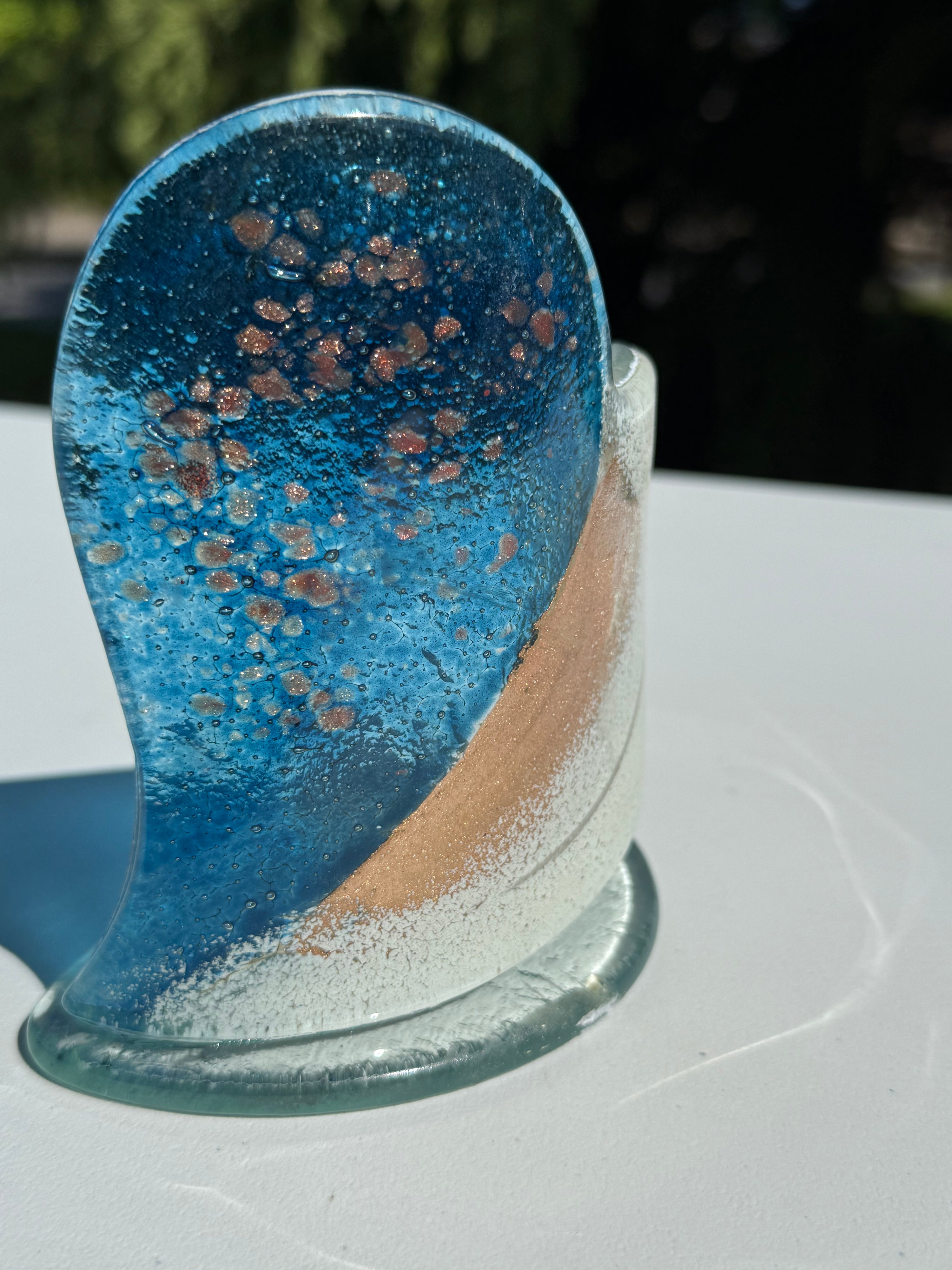 Thira Blue Heart Shaped Tealight Holder