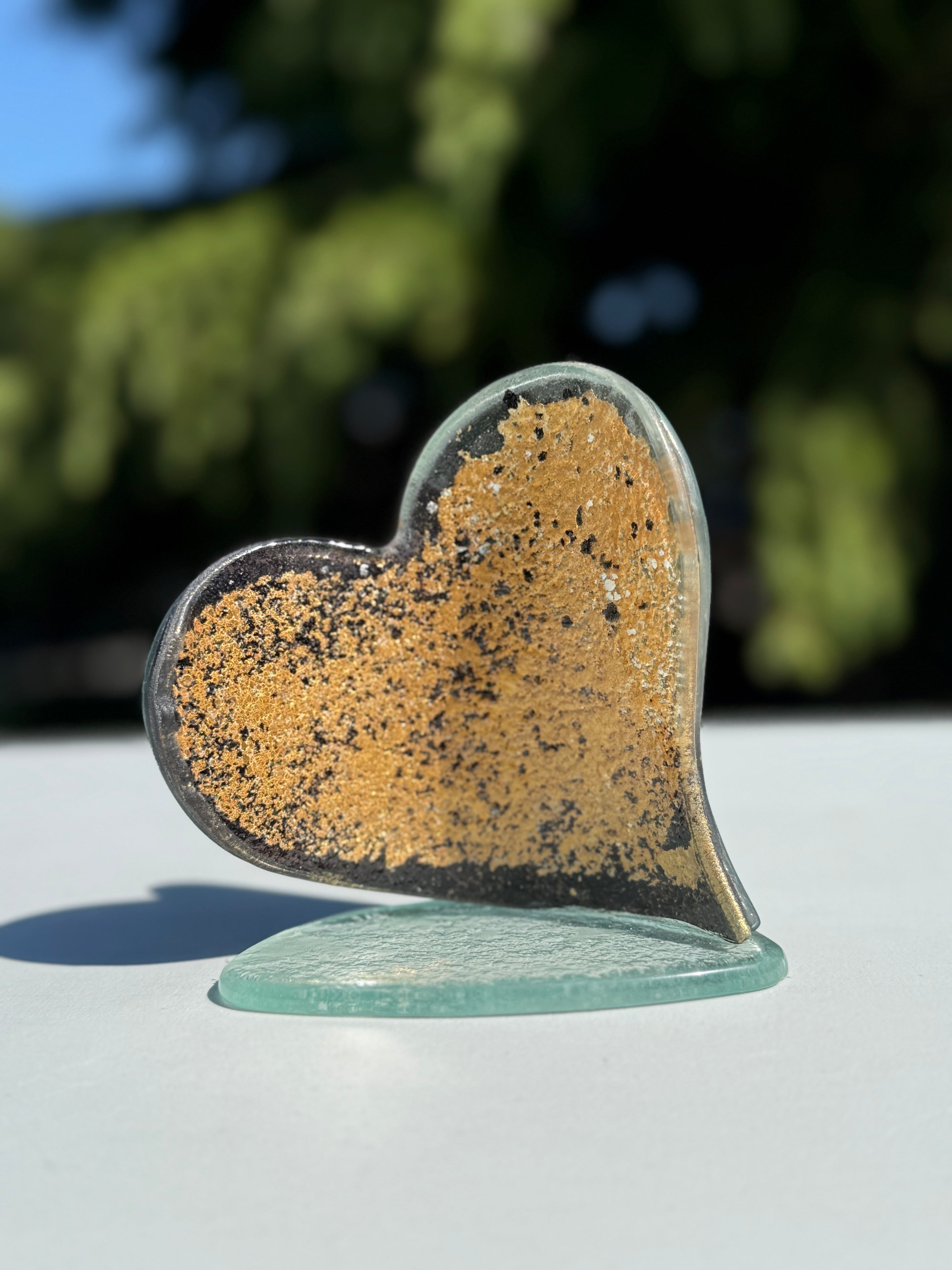 Black & Gold Heart Shaped Tealight Holder