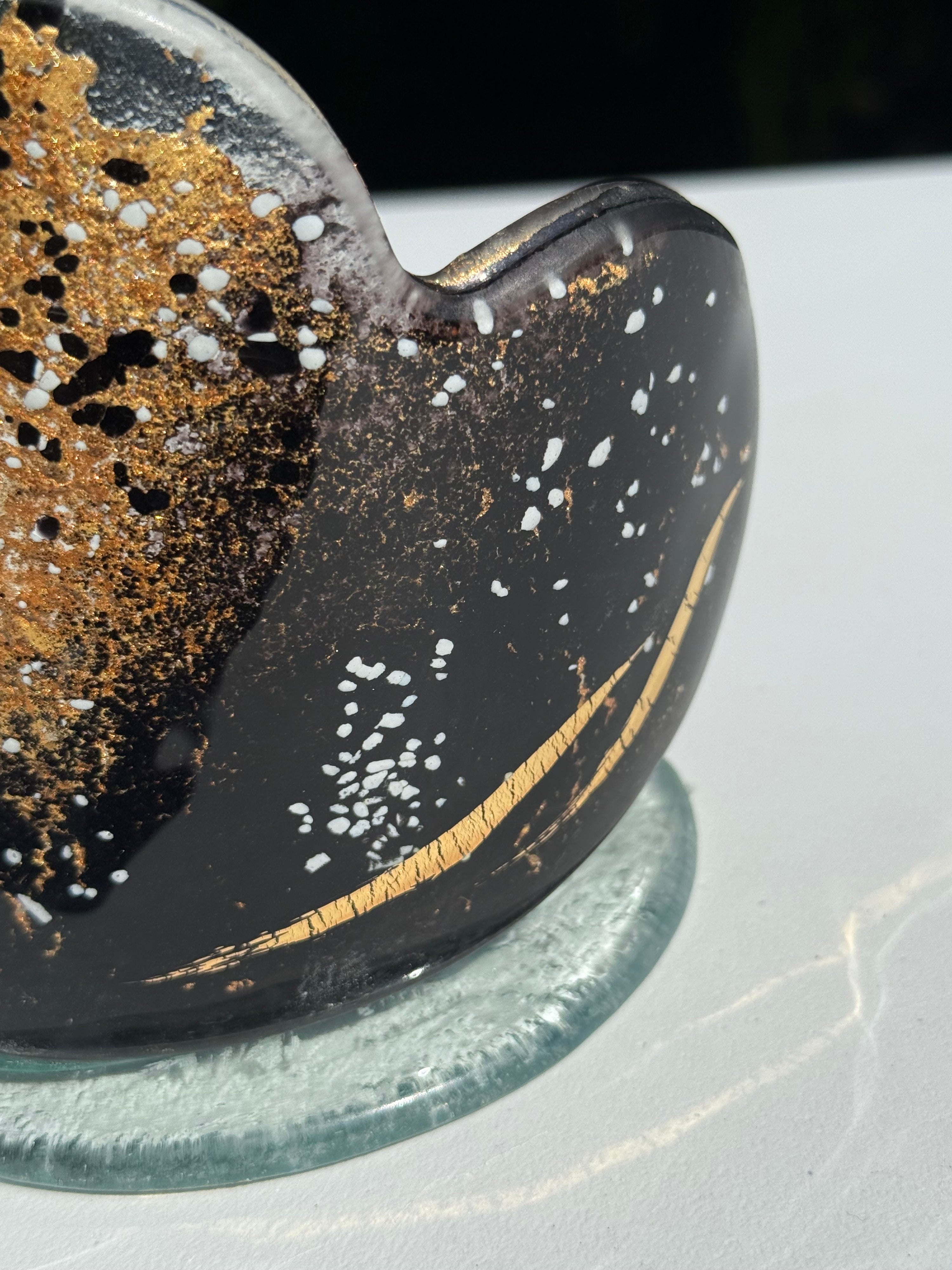 Black & Gold Heart Shaped Tealight Holder