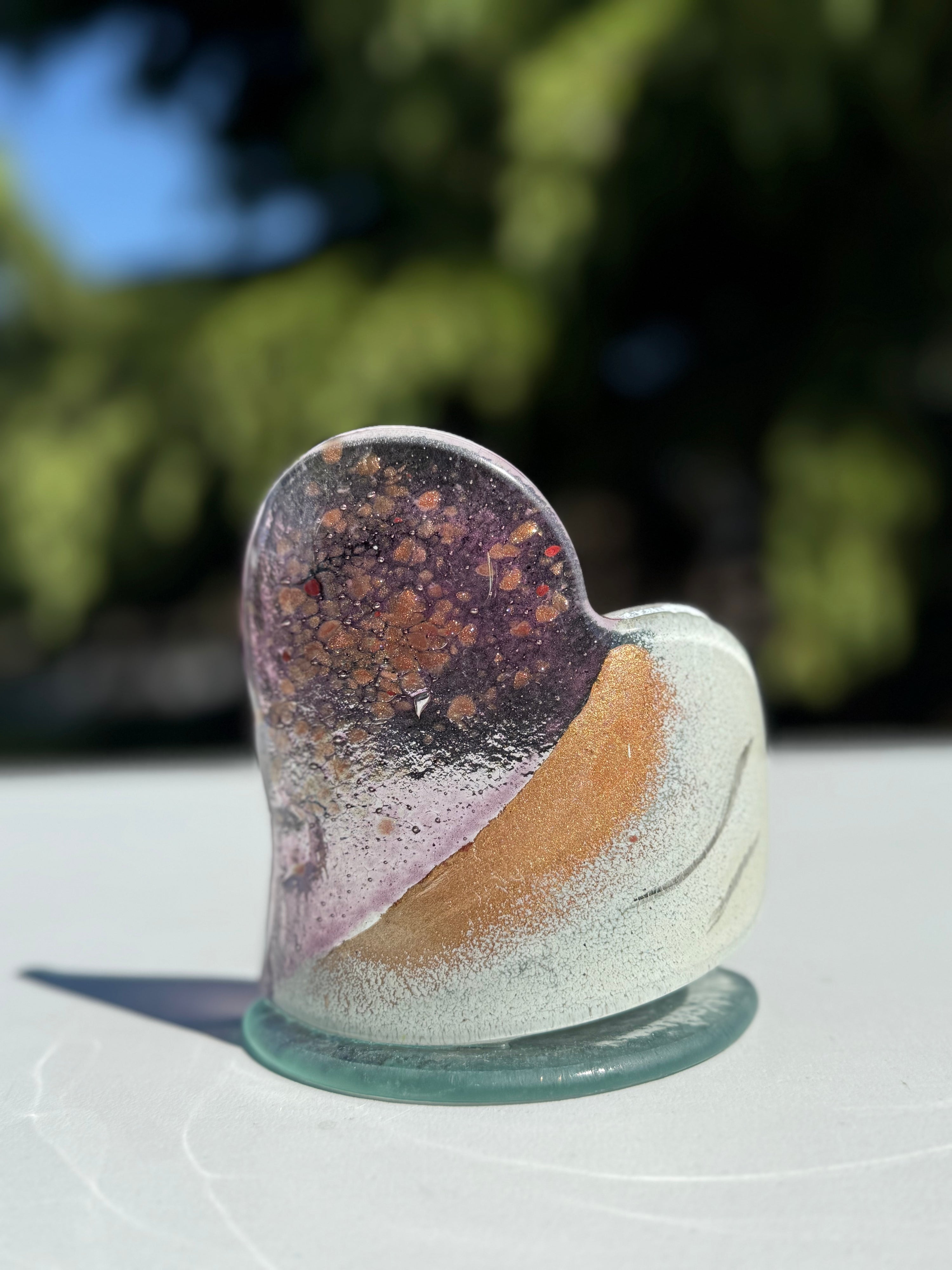 Thira Mauve Heart Shaped Tealight Holder