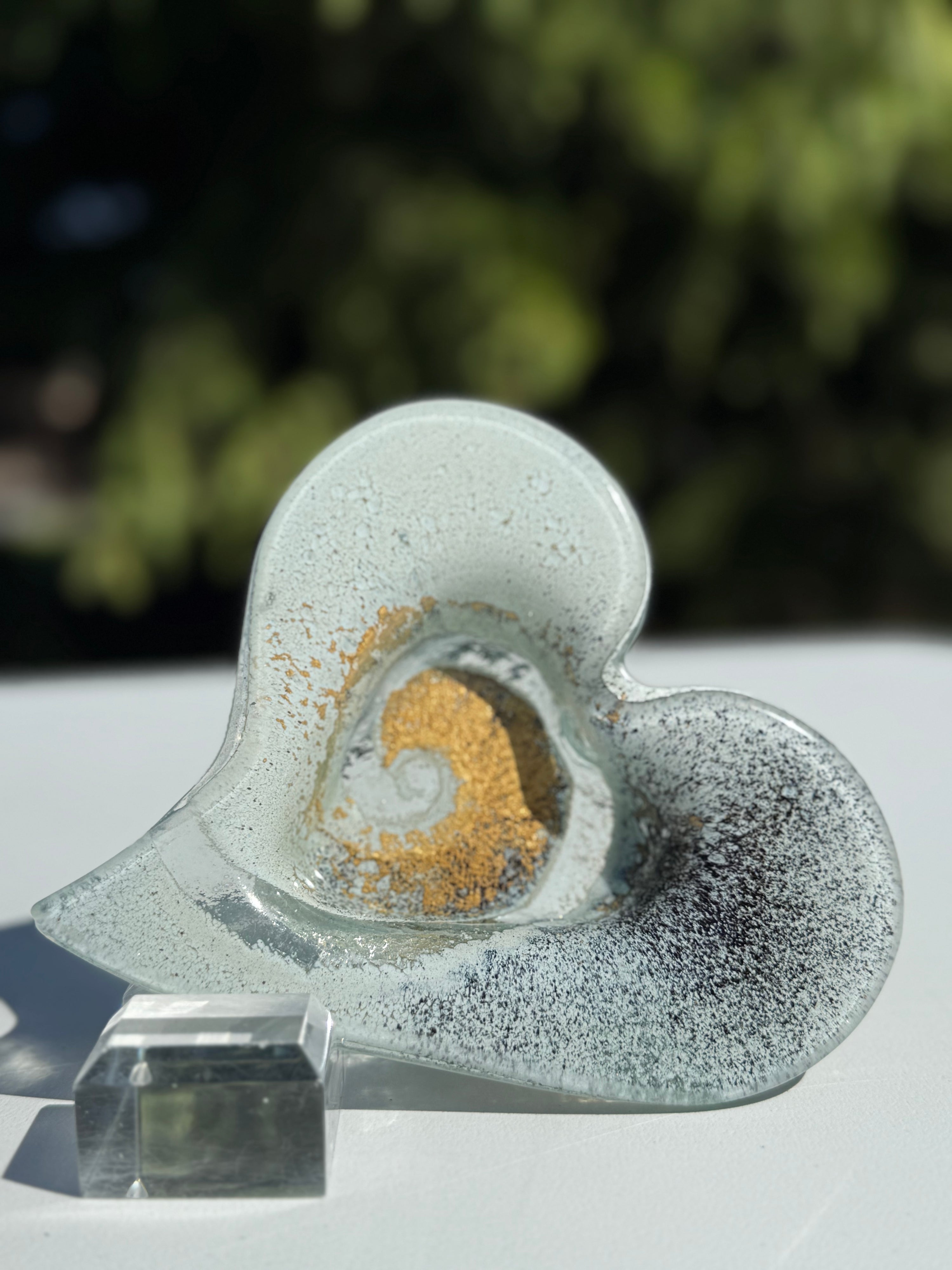 Gold Heart Tealight Dish