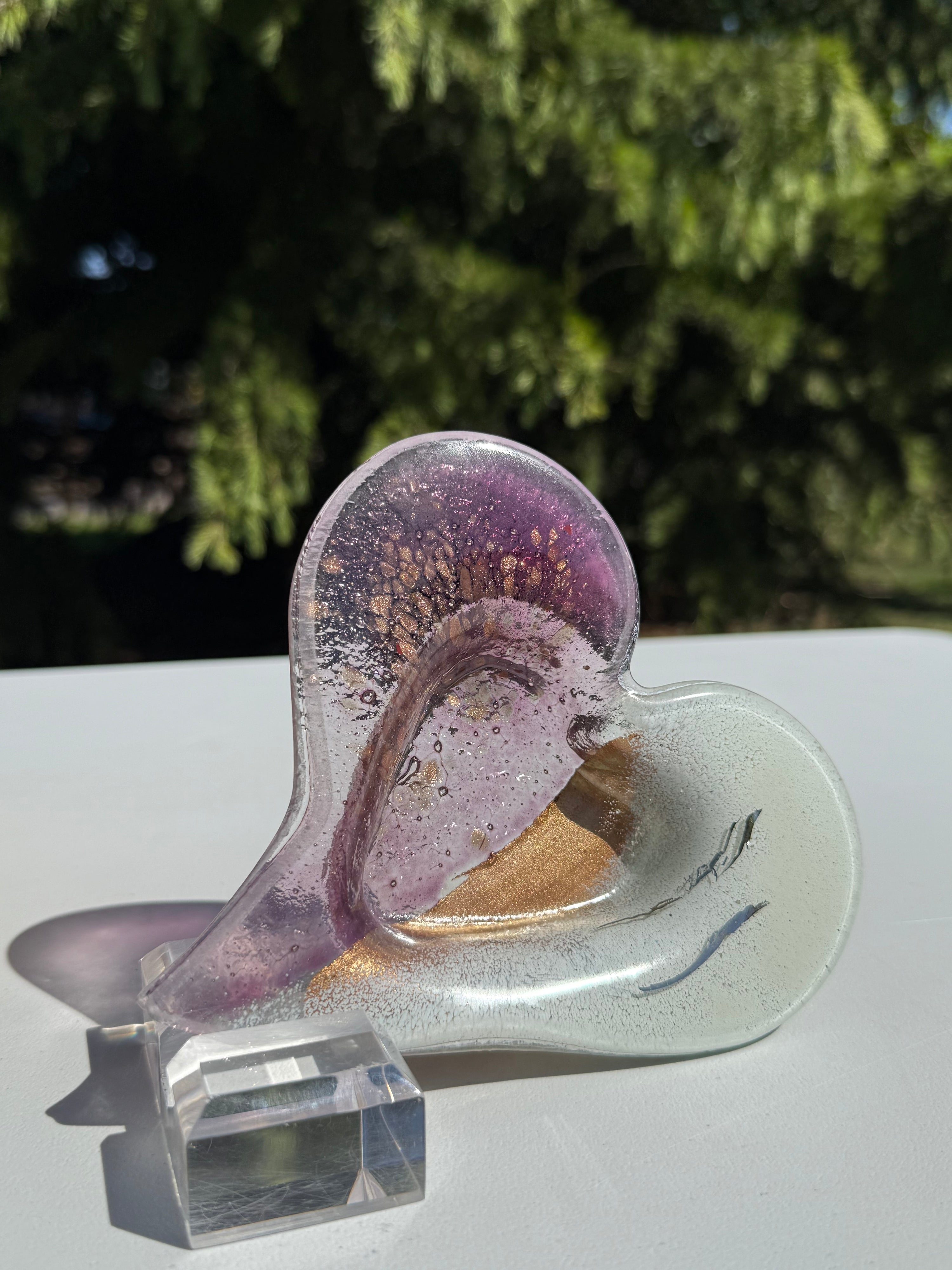 Thira Mauve Heart Tealight Dish