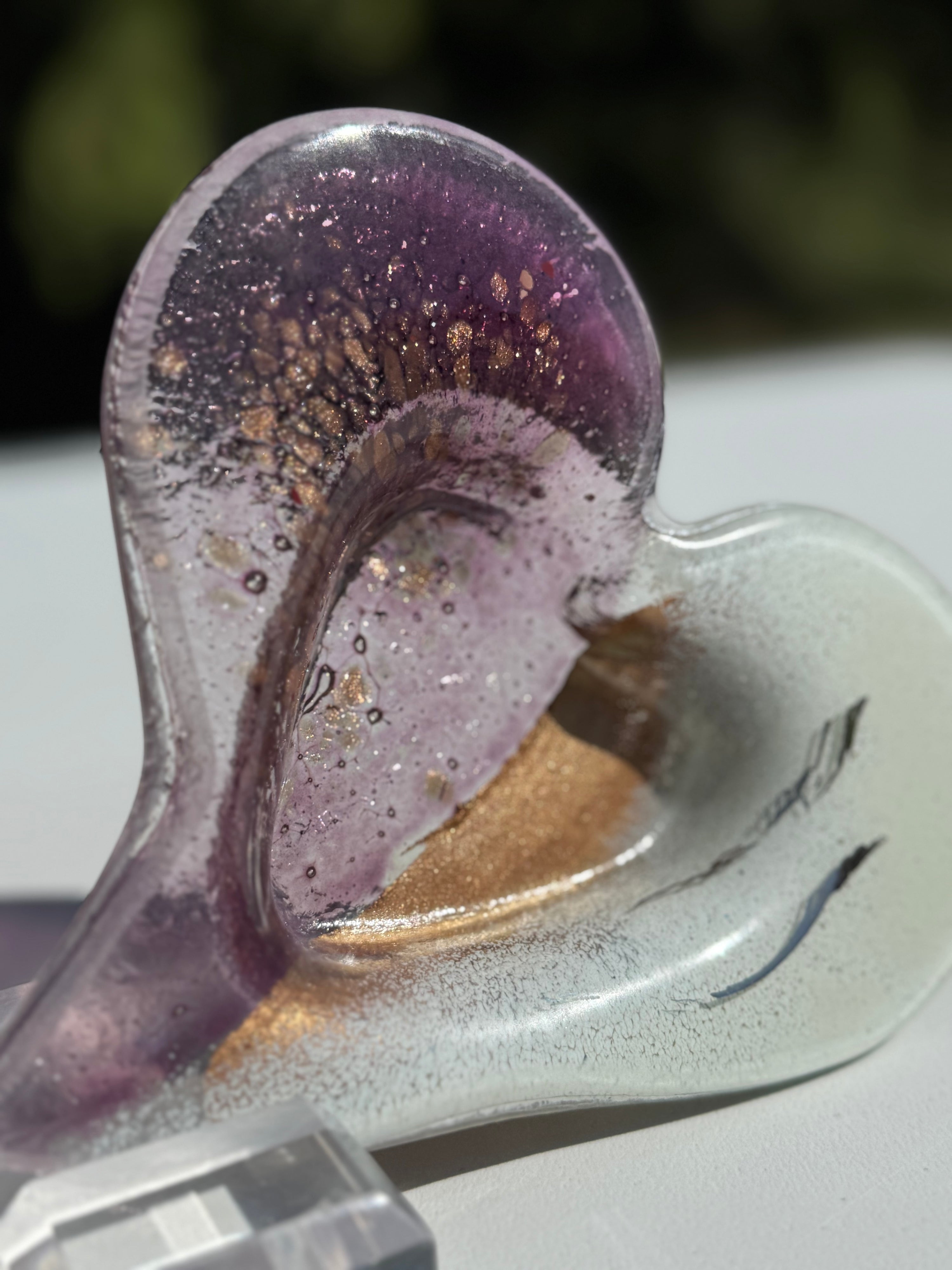 Thira Mauve Heart Tealight Dish