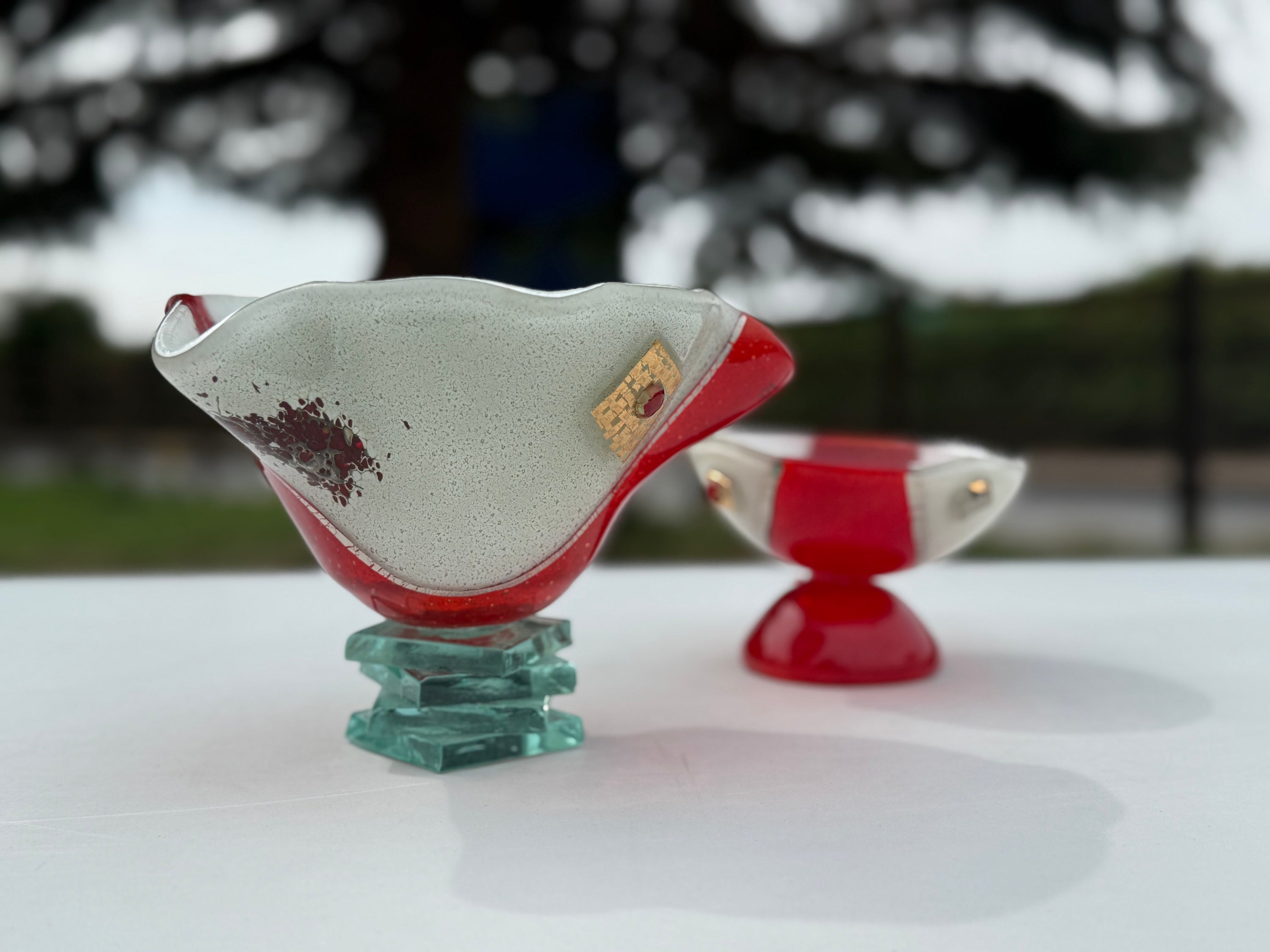 Christmas Bowl with Stacked Glass Stand