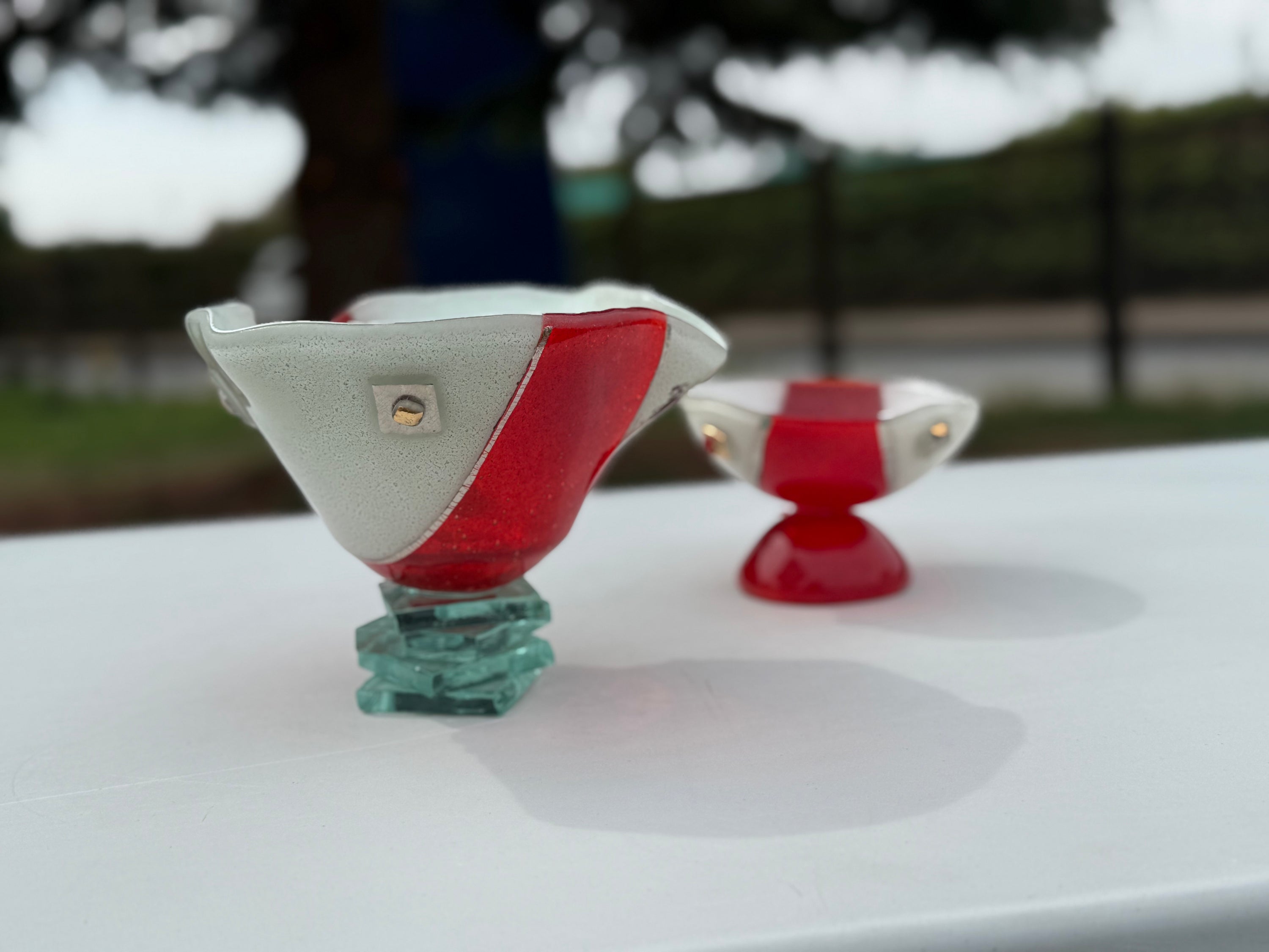 Christmas Bowl with Stacked Glass Stand