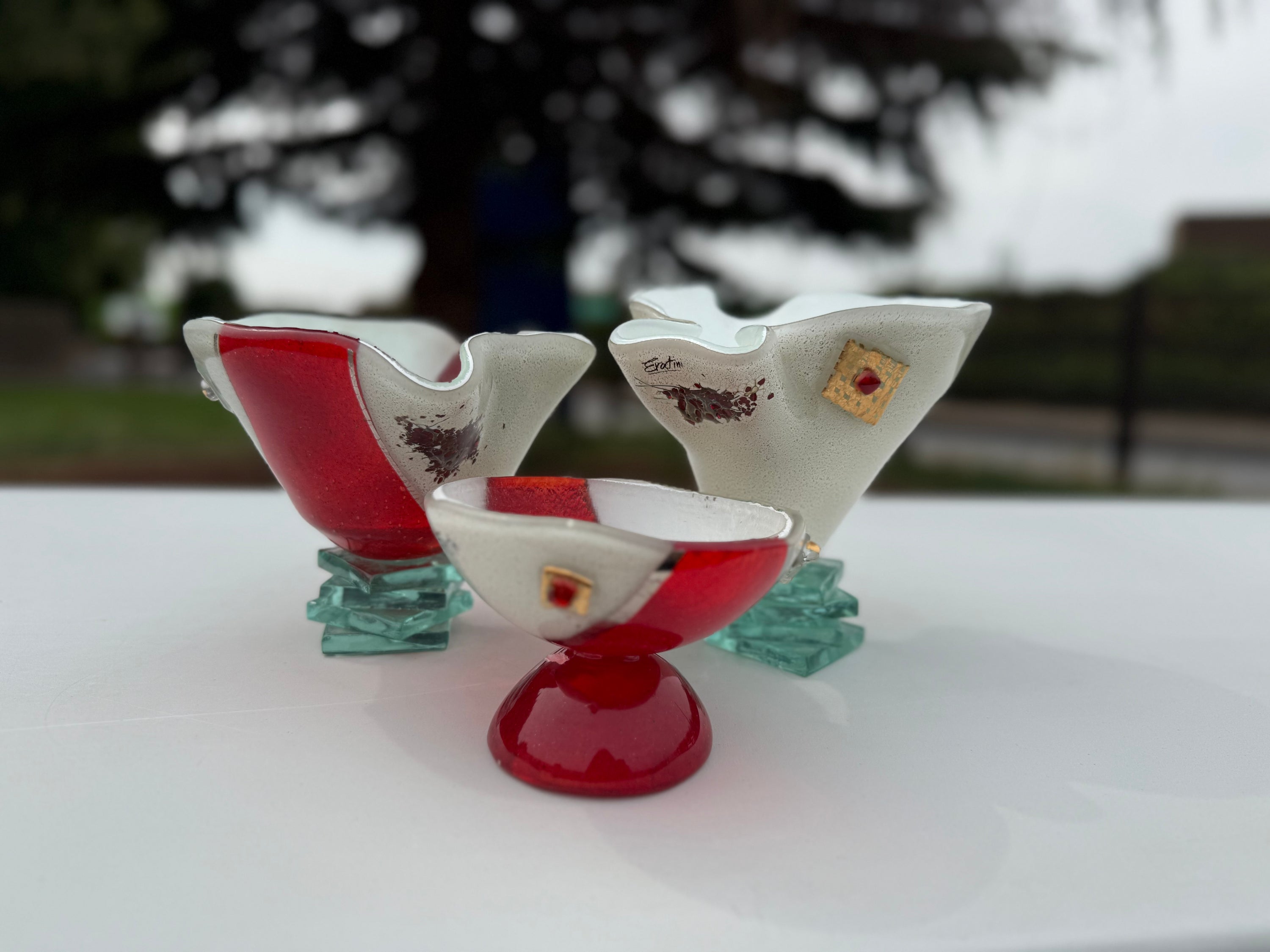 Christmas Bowl with Stacked Glass Stand