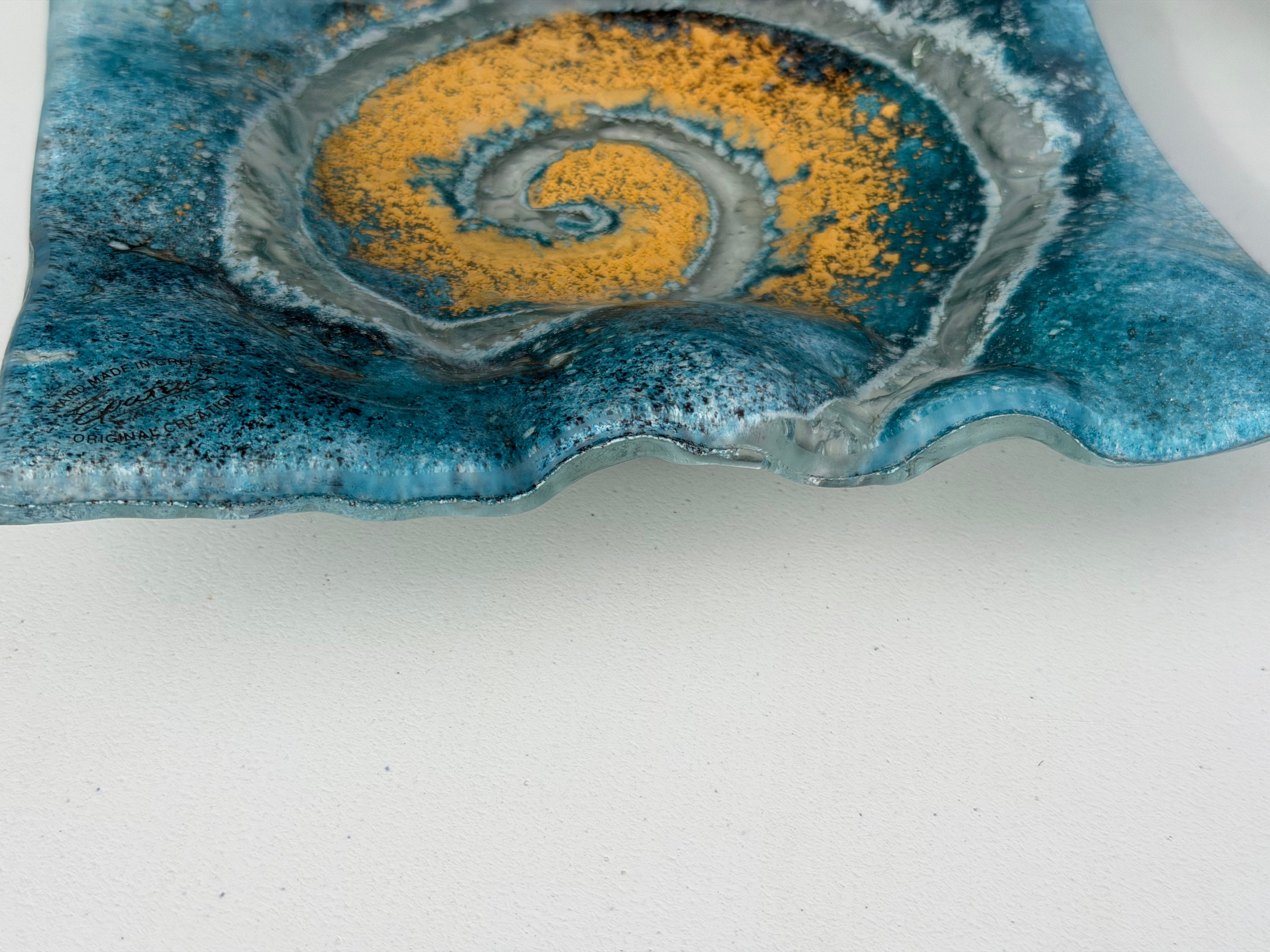 Blue & Gold Square Plate