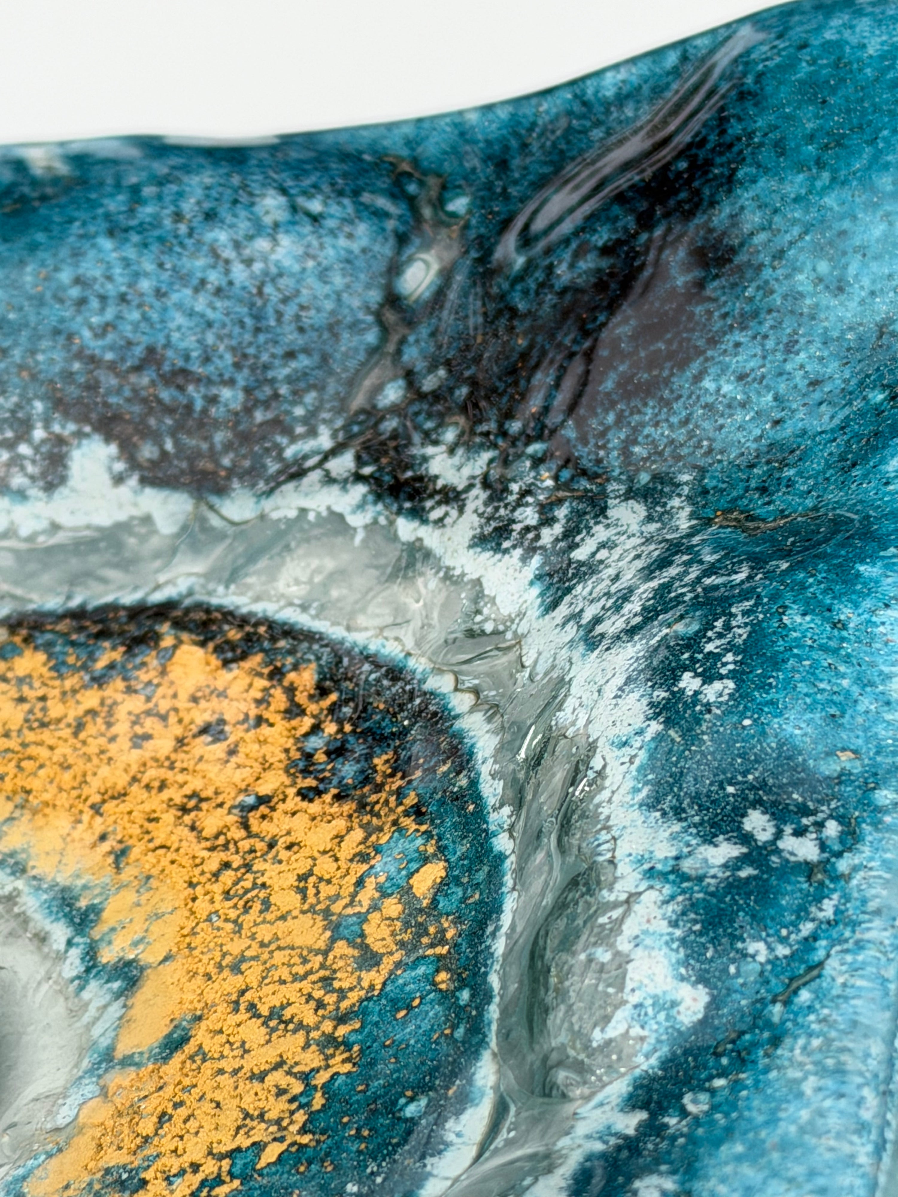 Blue & Gold Square Plate