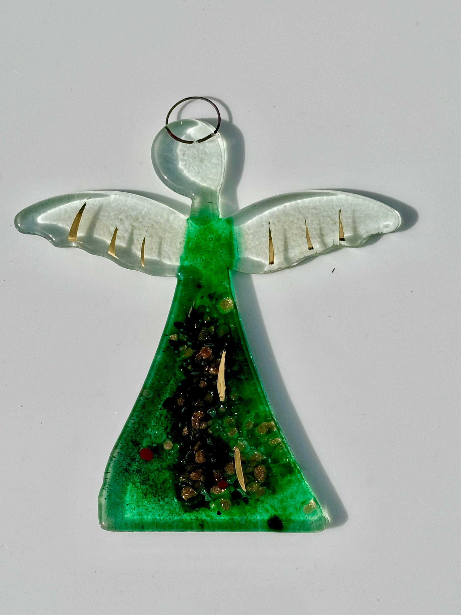 Angel - Dark Green & Gold (Hanging Decoration)