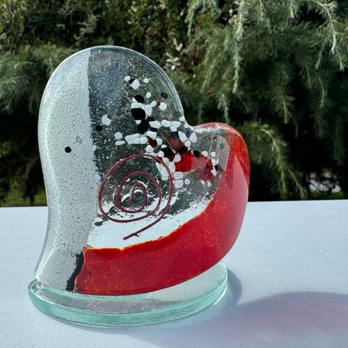 Artemis Red & White Heart Shaped Tealight Holder
