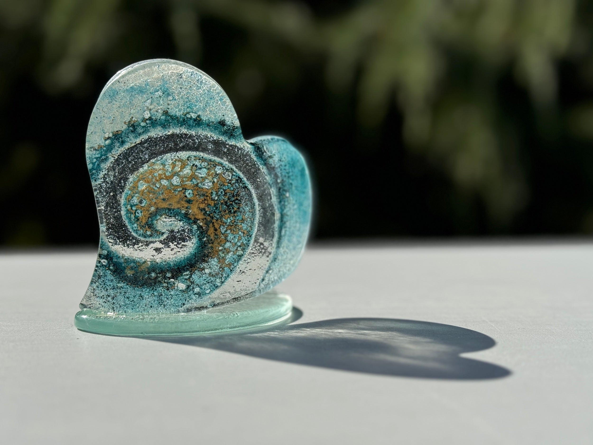 Blue & Gold Heart Shaped Tealight Holder