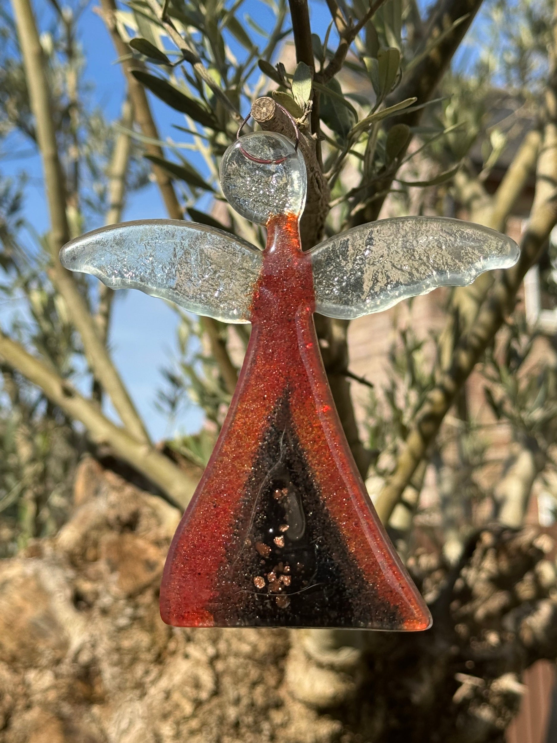 Angel - Fedra (rustic) Red (Hanging Decoration)