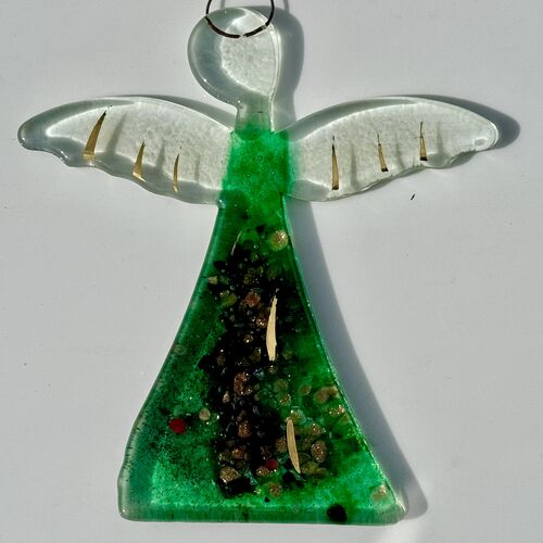 Angel - Dark Green & Gold (Hanging Decoration)