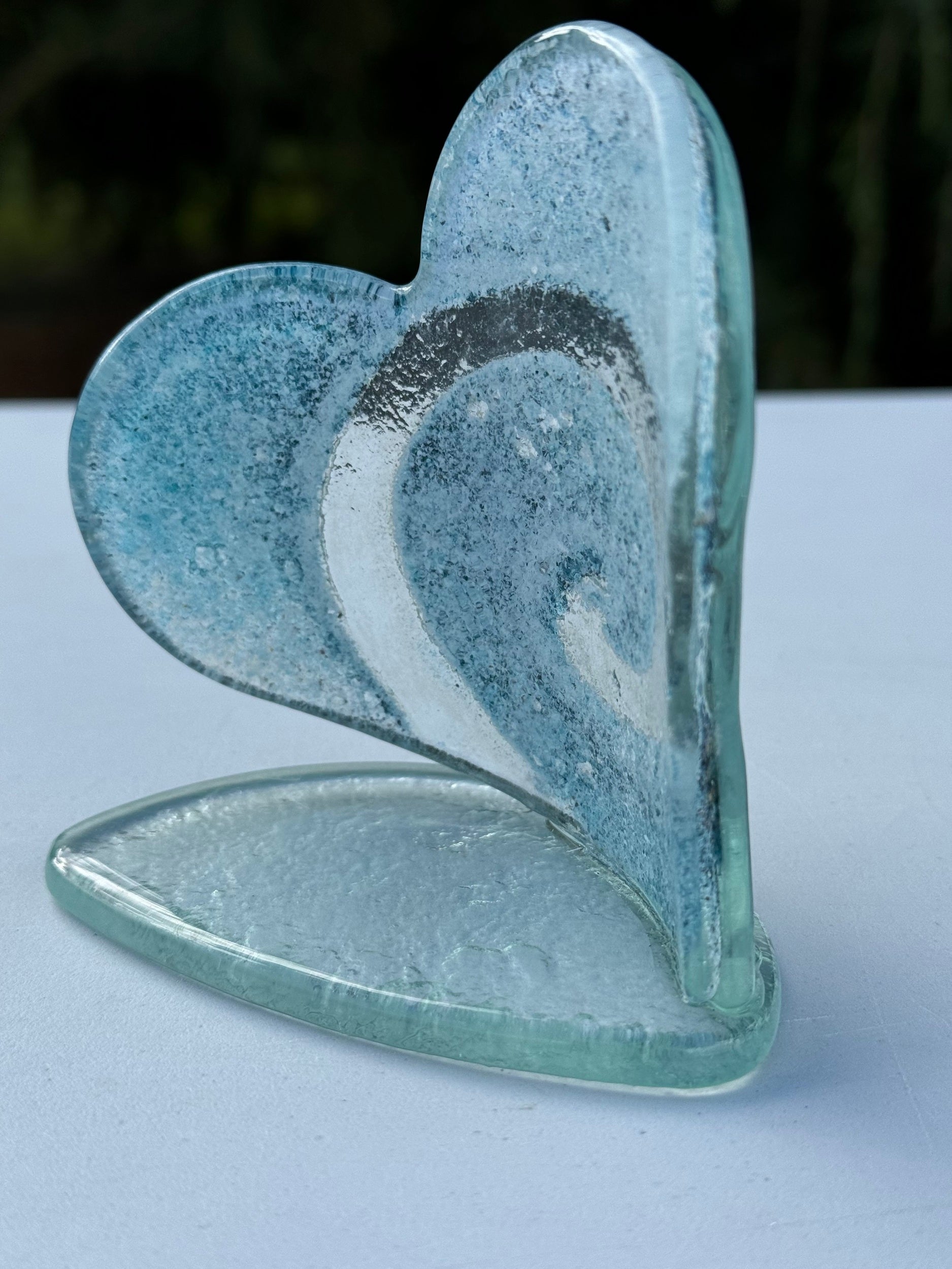 Blue & Gold Heart Shaped Tealight Holder