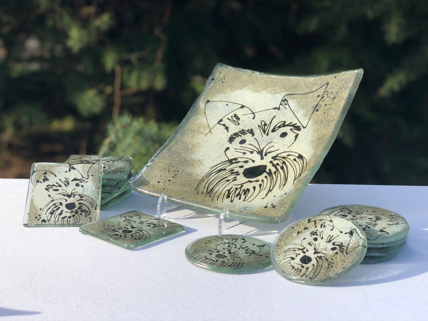 Miniature Schnauzer - Square Coasters