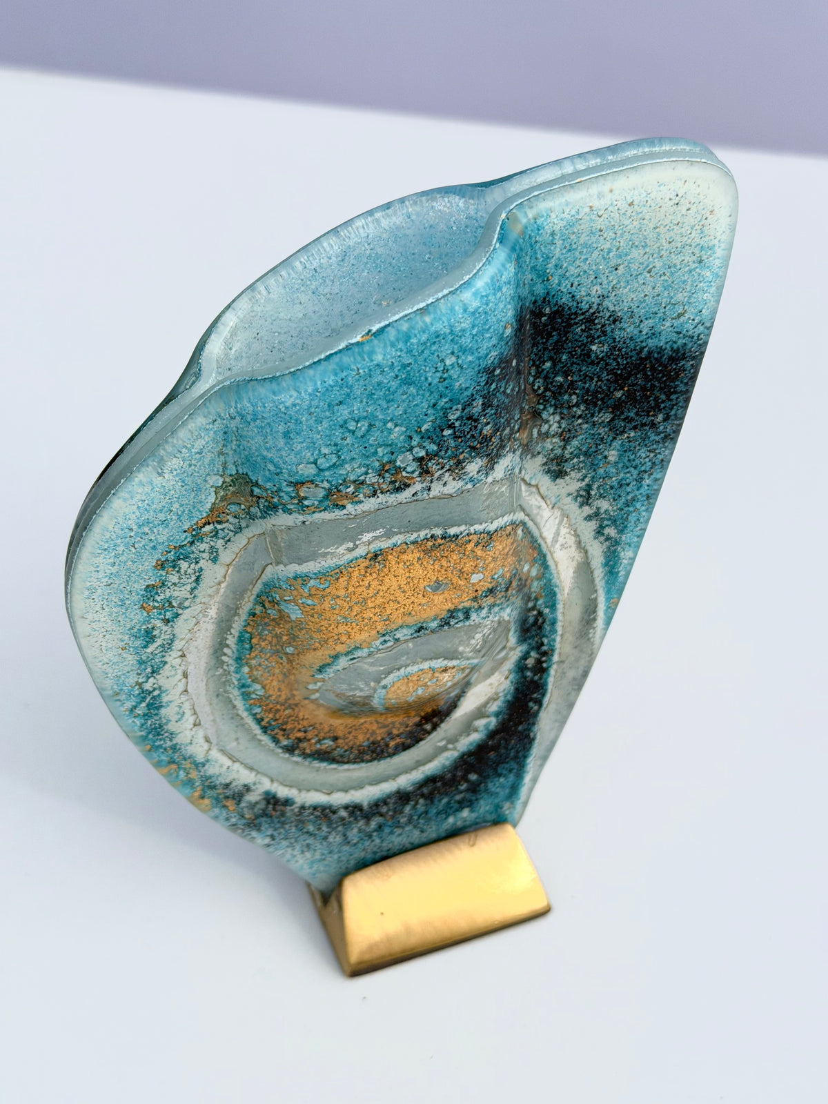 Blue & Gold Mini Oval Vase