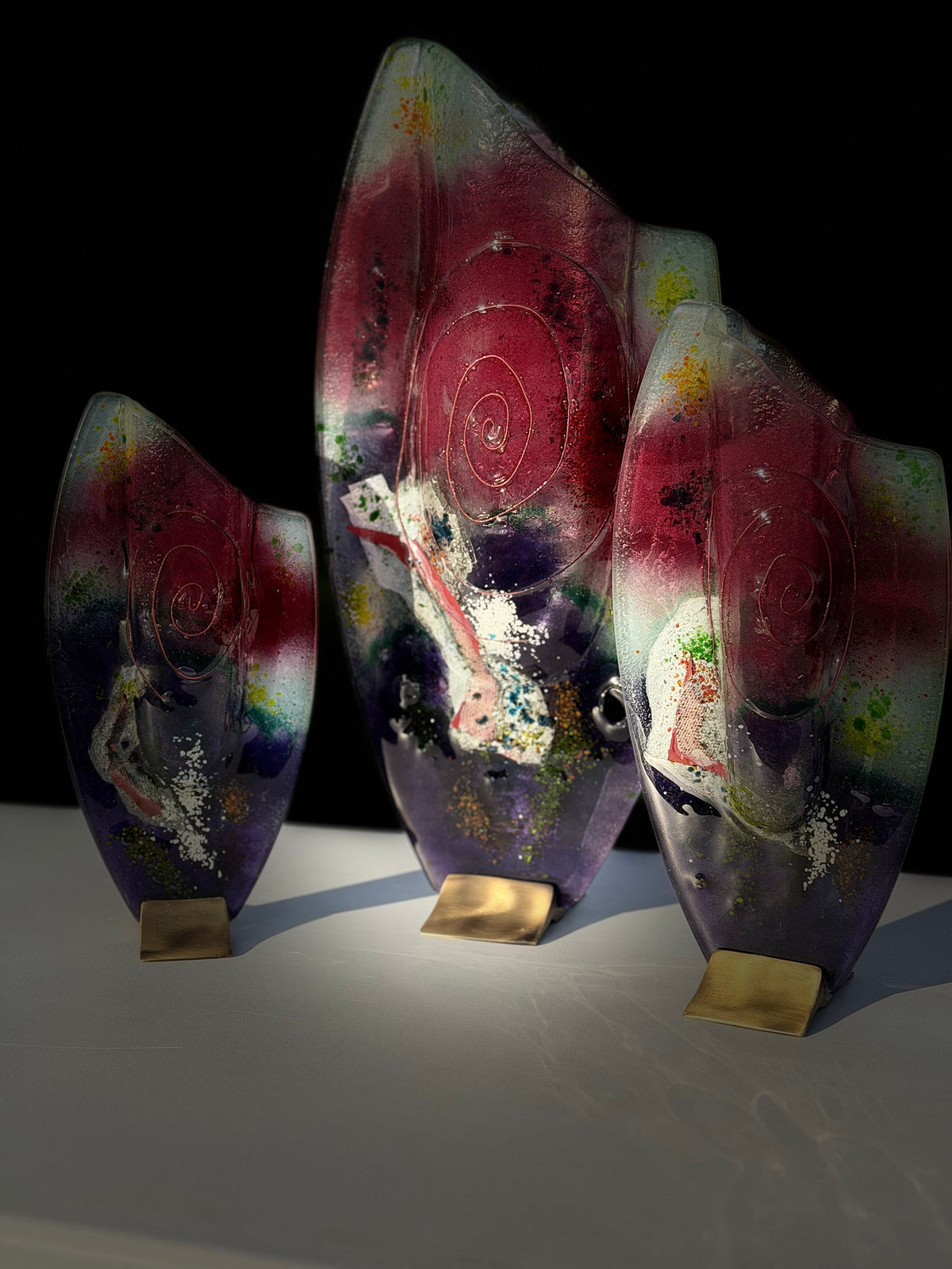 Tricolore Mauve Oval Vase