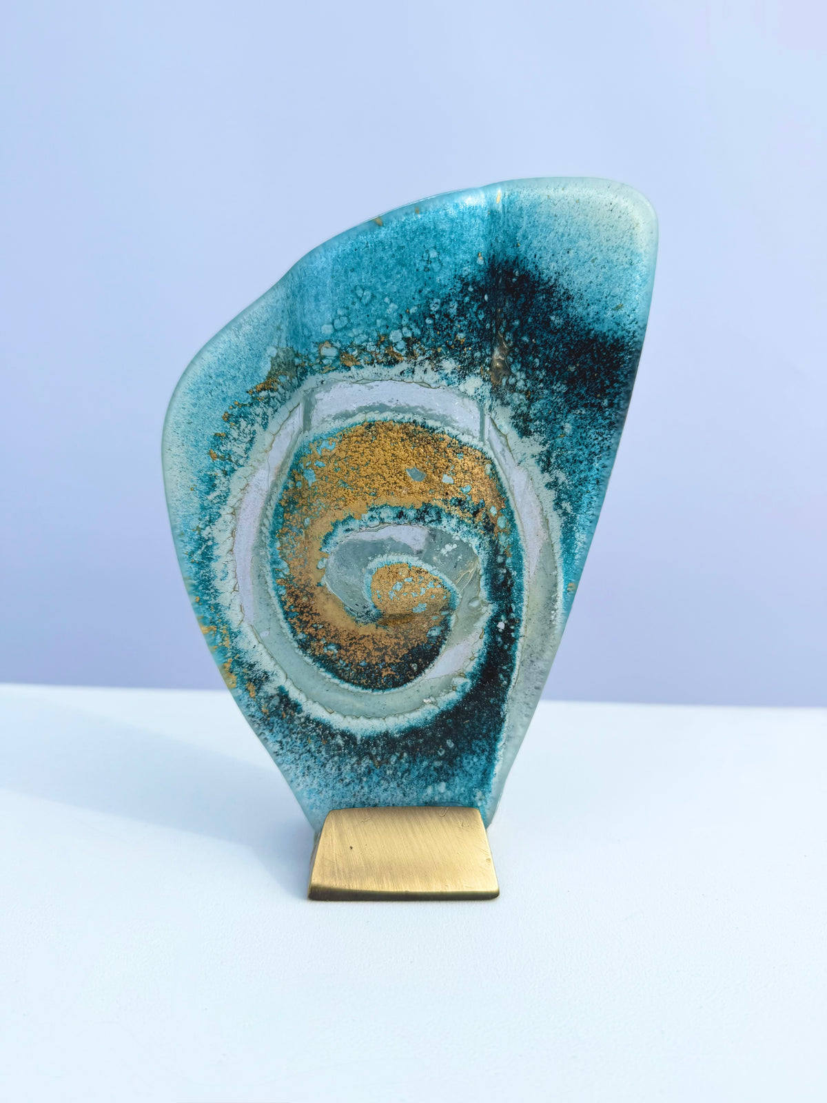 Blue & Gold Mini Oval Vase