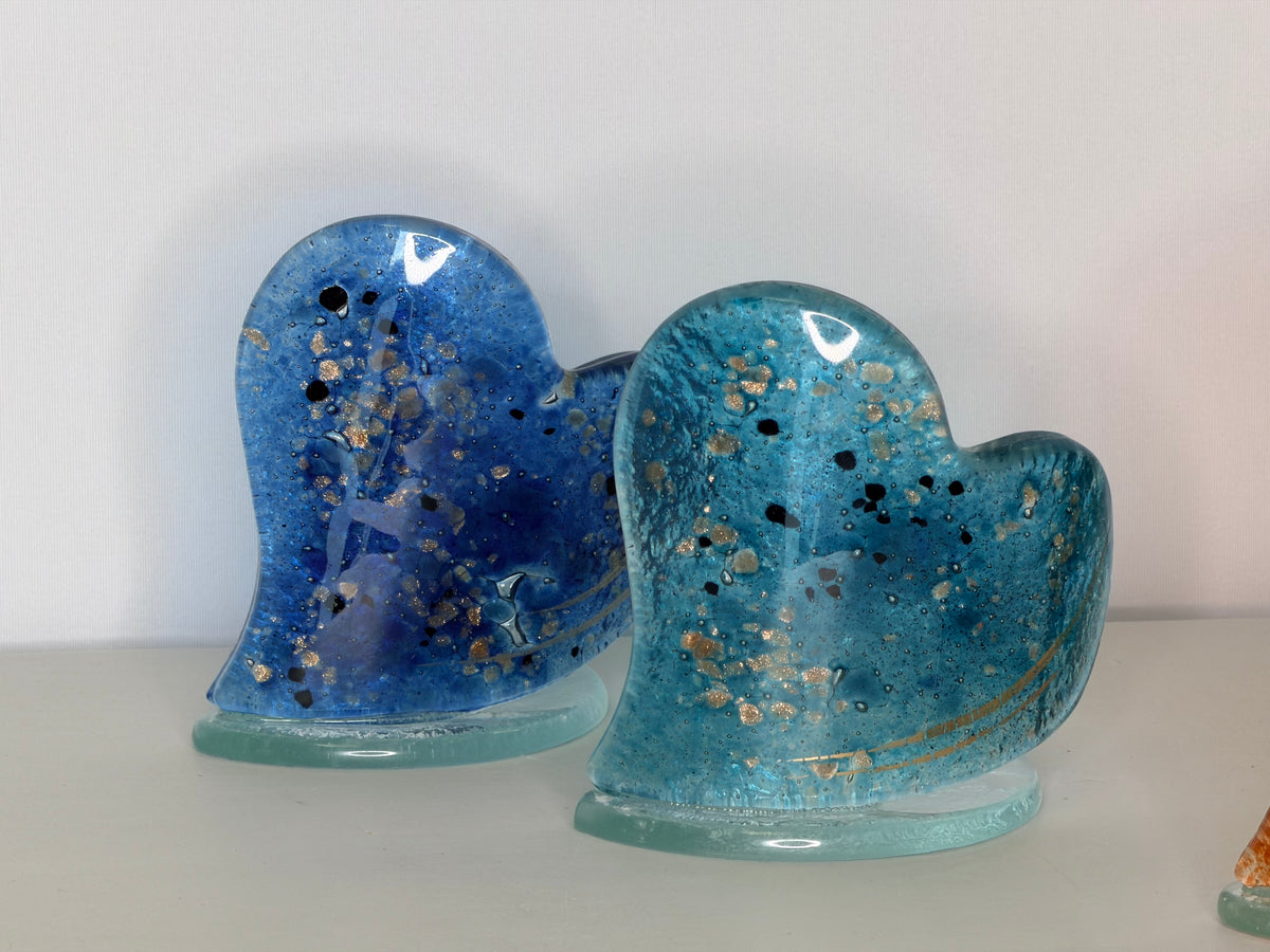 Aqua Heart Shaped Tealight Holder