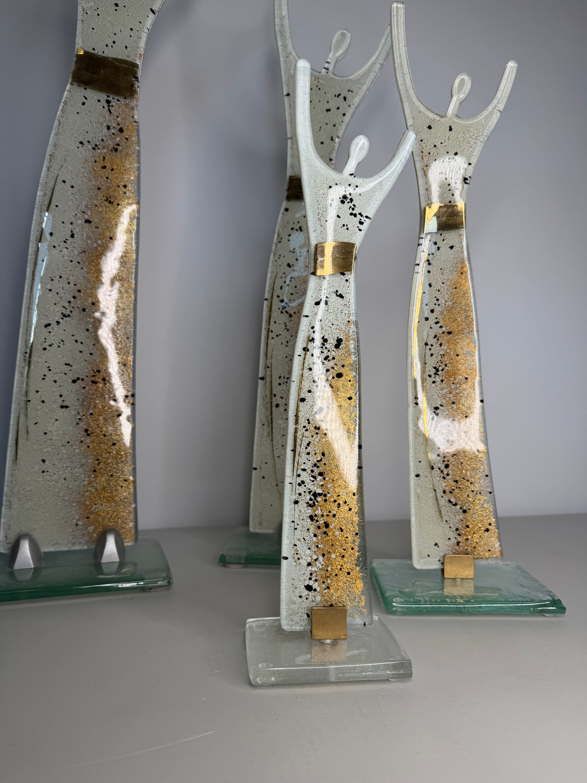 Fused Glass Statue - Golden Frost