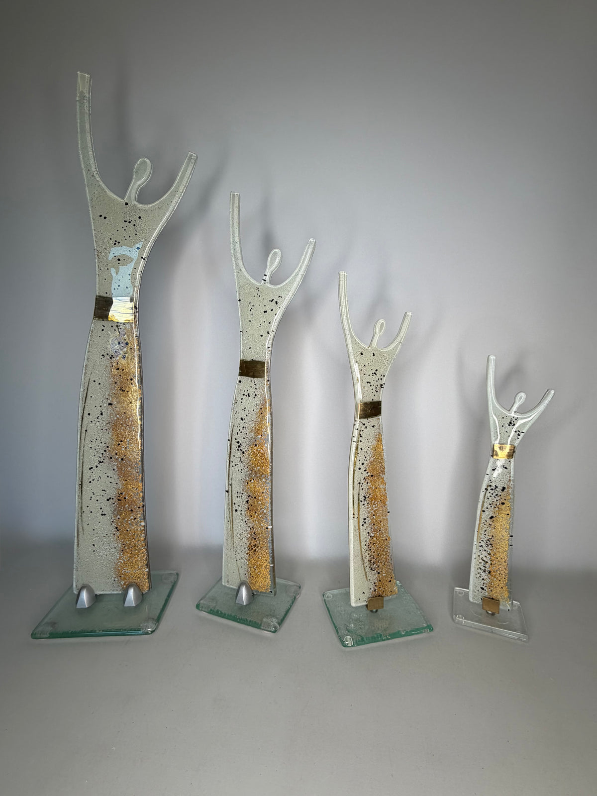 Fused Glass Statue - Golden Frost