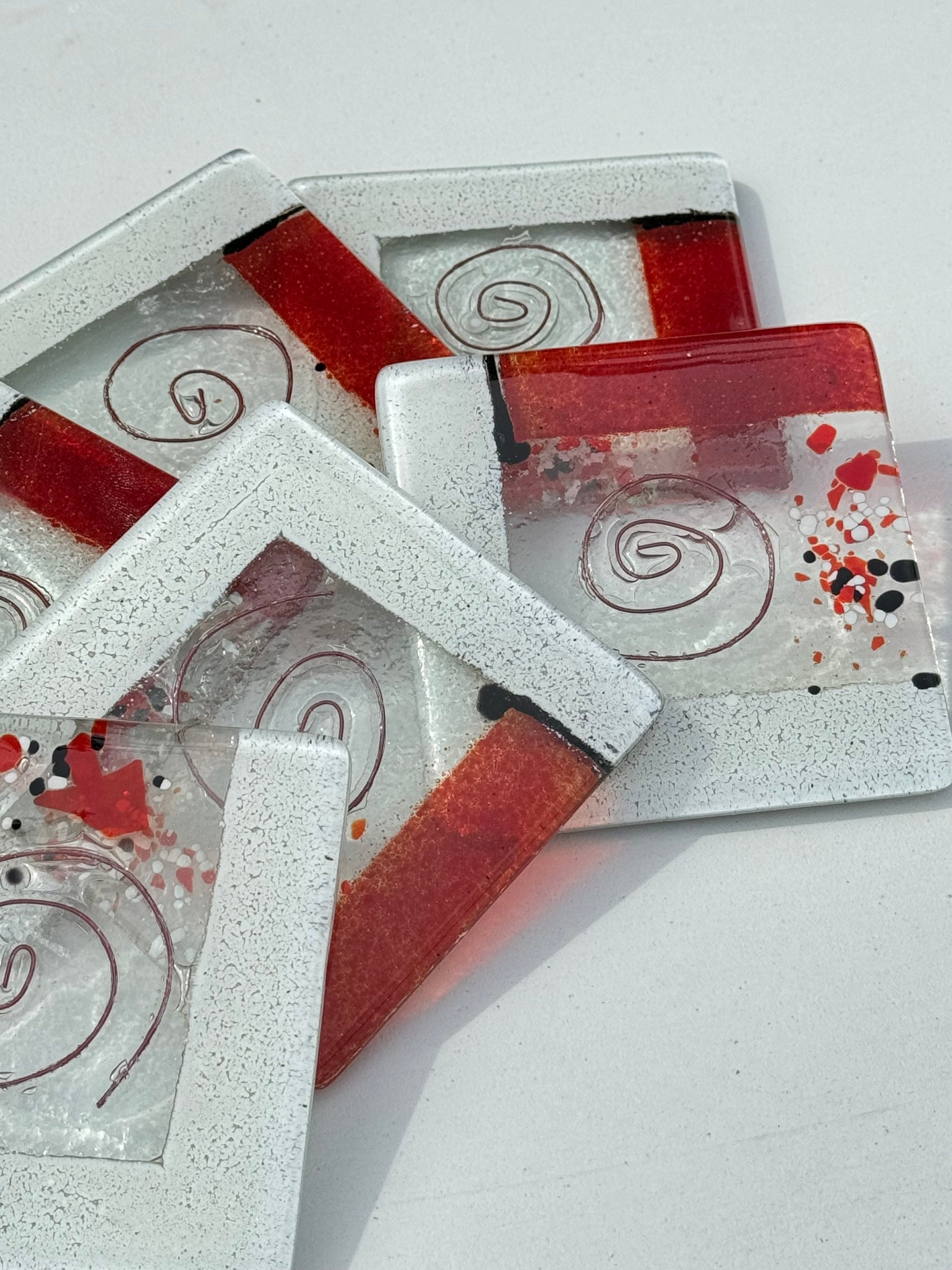 Artemis Red & White Coaster (Square)