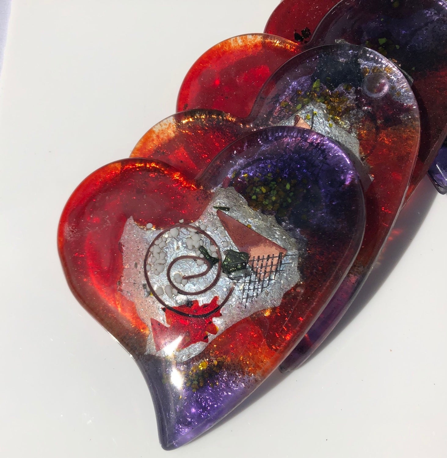 Opera Purple and Red Coaster (Heart)