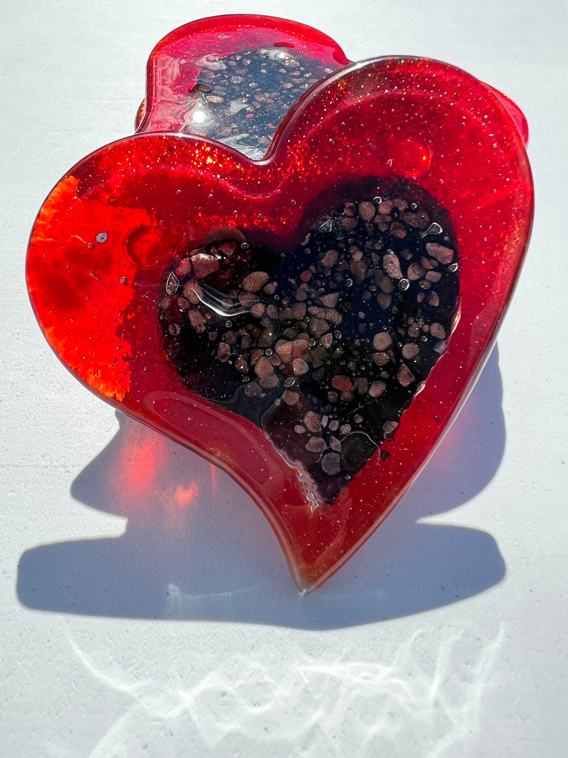Fedra Red Glass Coasters (Heart)