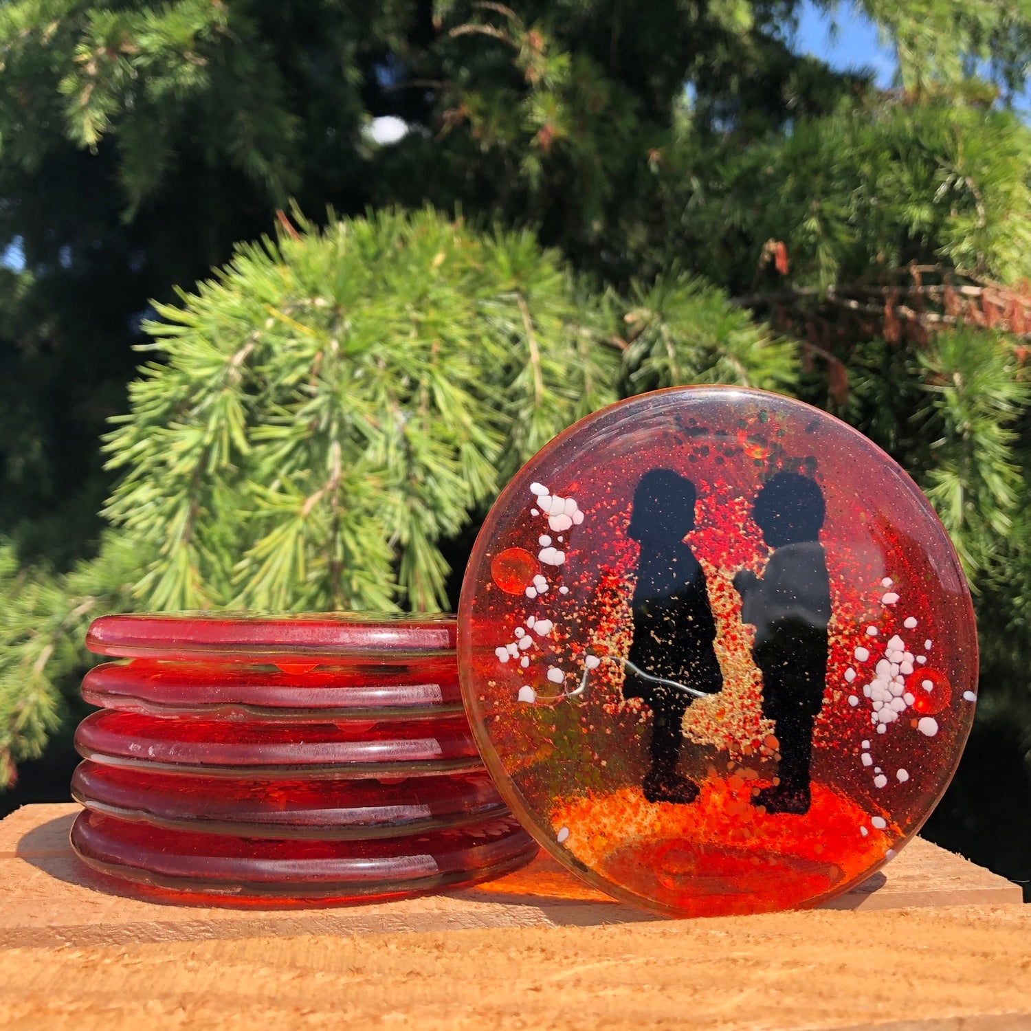 Little People - Orange Coasters (Round)