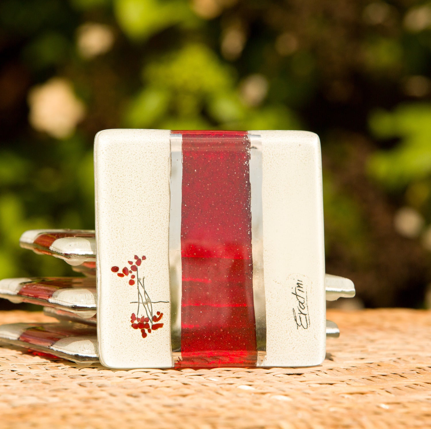 Red, White & Platinum Coaster (Square)