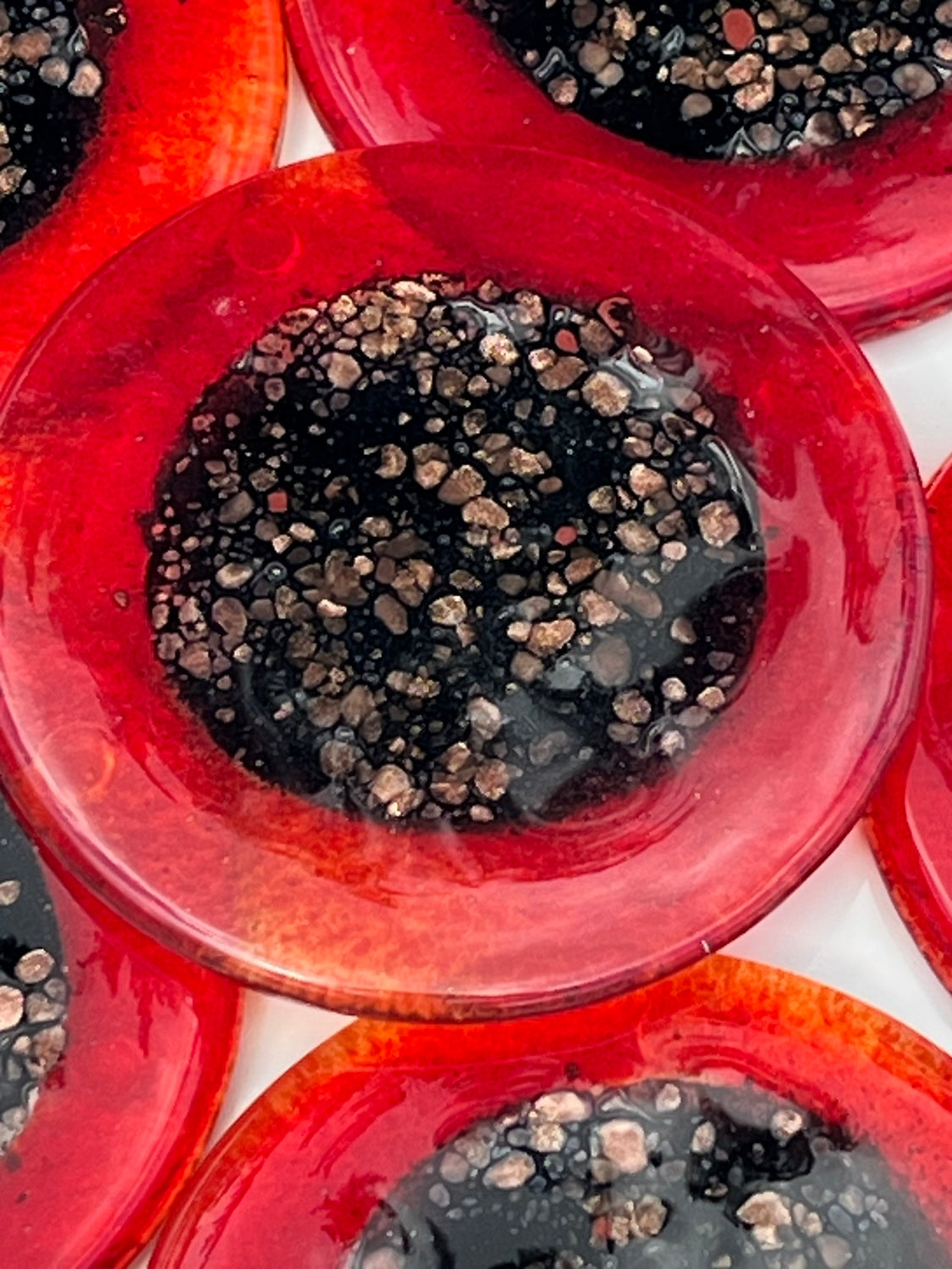 Fedra Red Glass Coasters (Round)