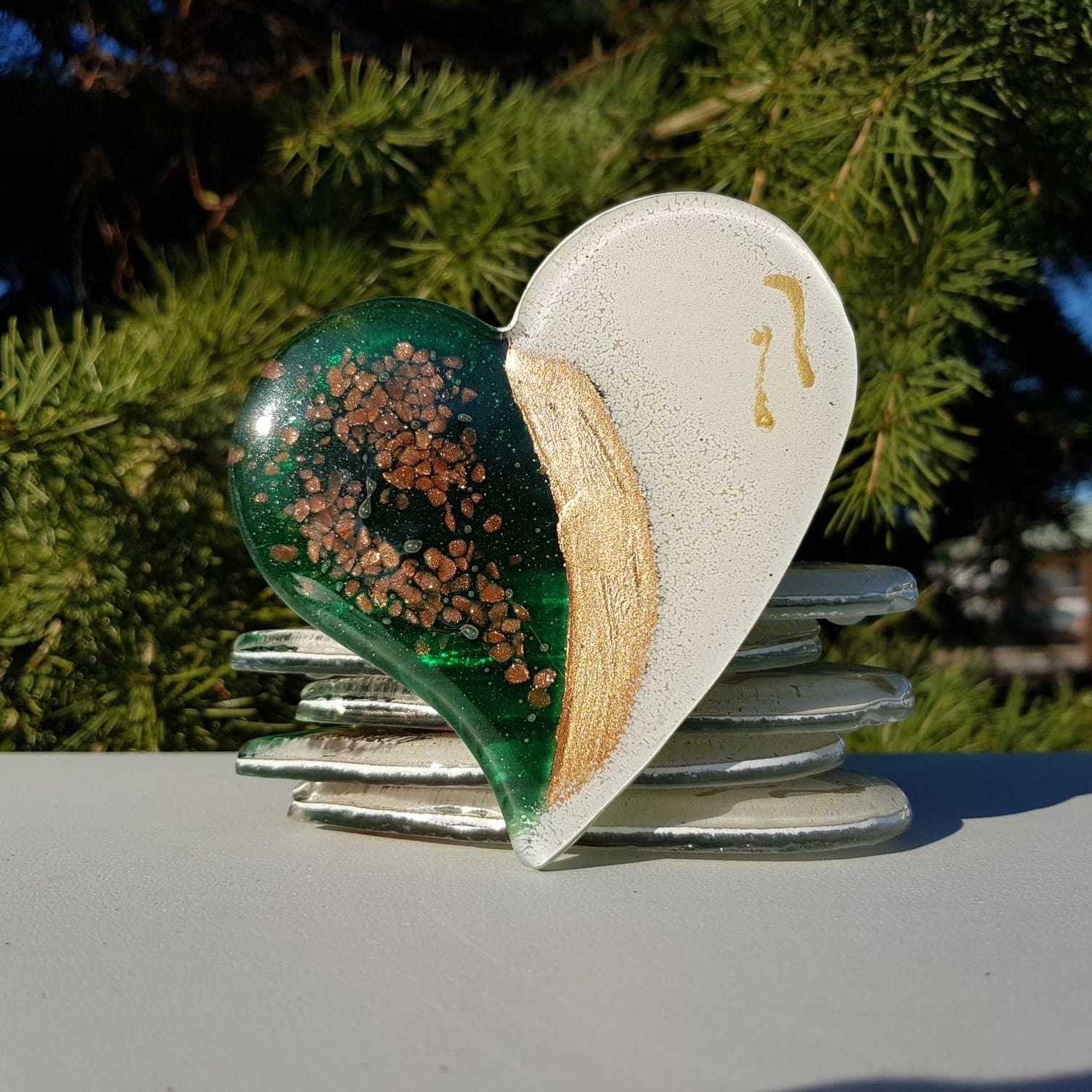 Thira Green Heart Coaster