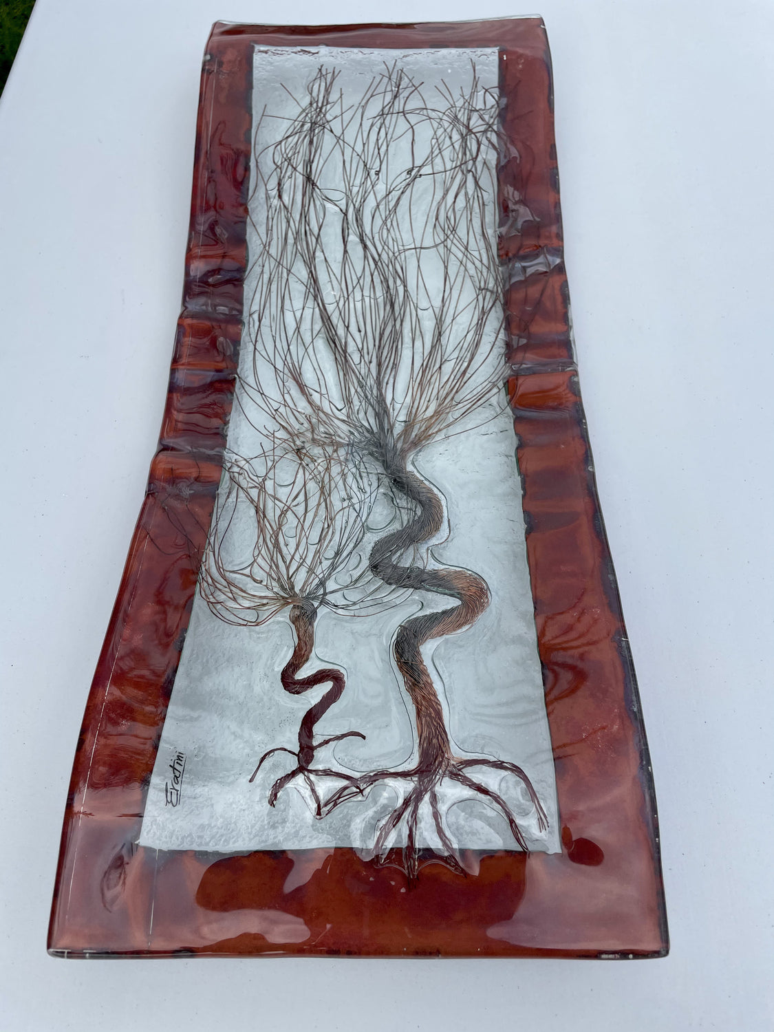 Copper Brown - (Two Autumn Trees) Rectangular Plate