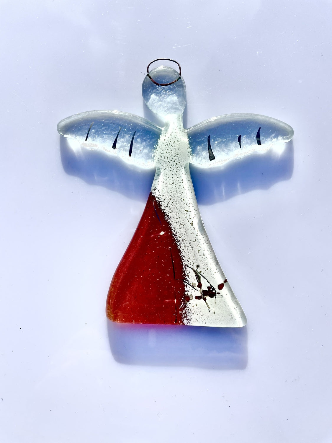 Angel - Red, White & Platinum (Hanging Decoration)
