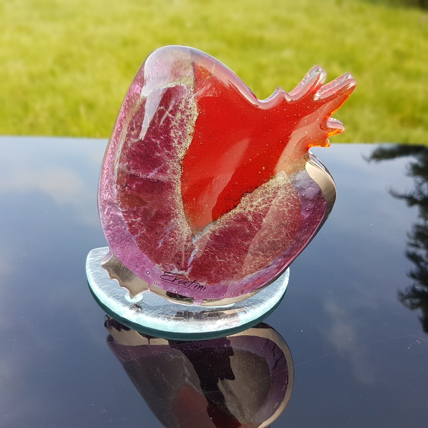 Purple & Red - Pomegranate Shaped T Light Holder