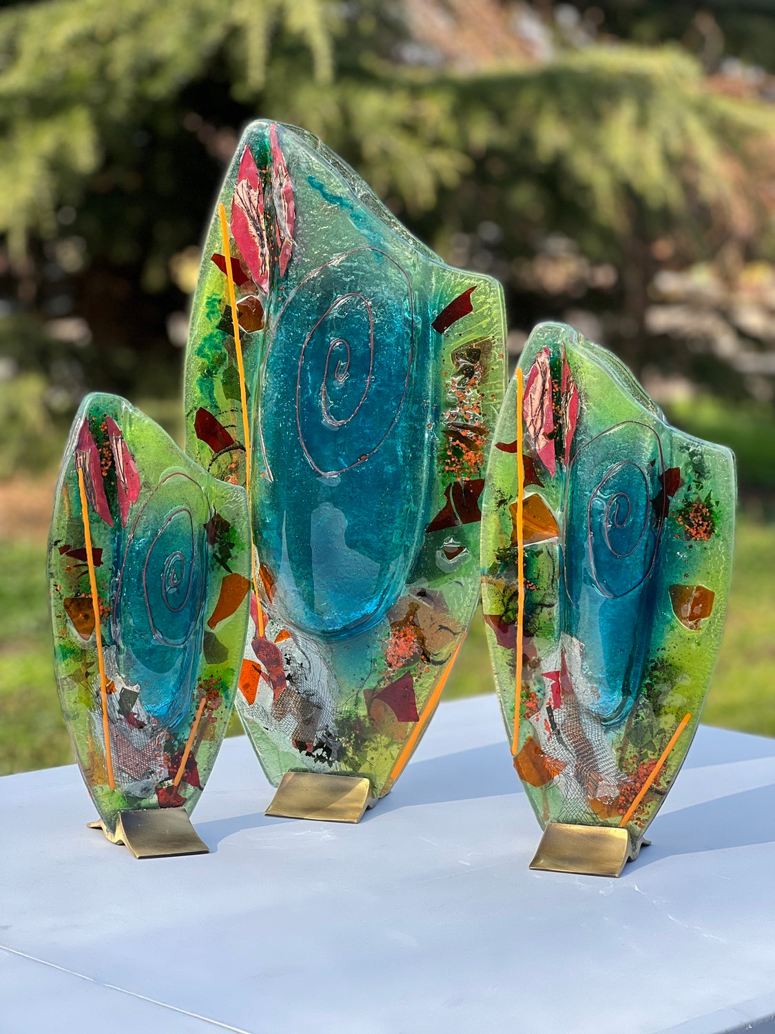 Light Green Aqua Oval Vase