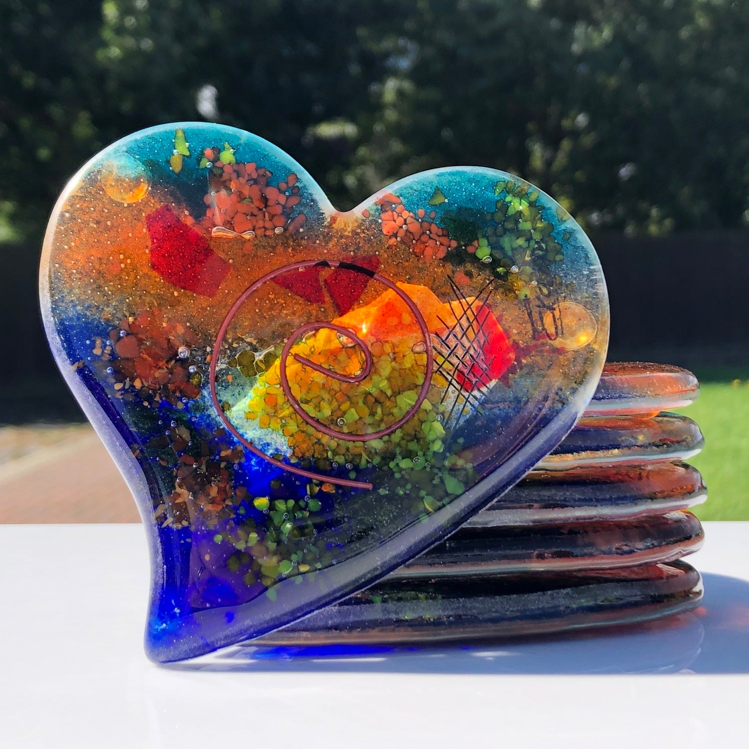 Tricolore Blue Coasters (Heart)
