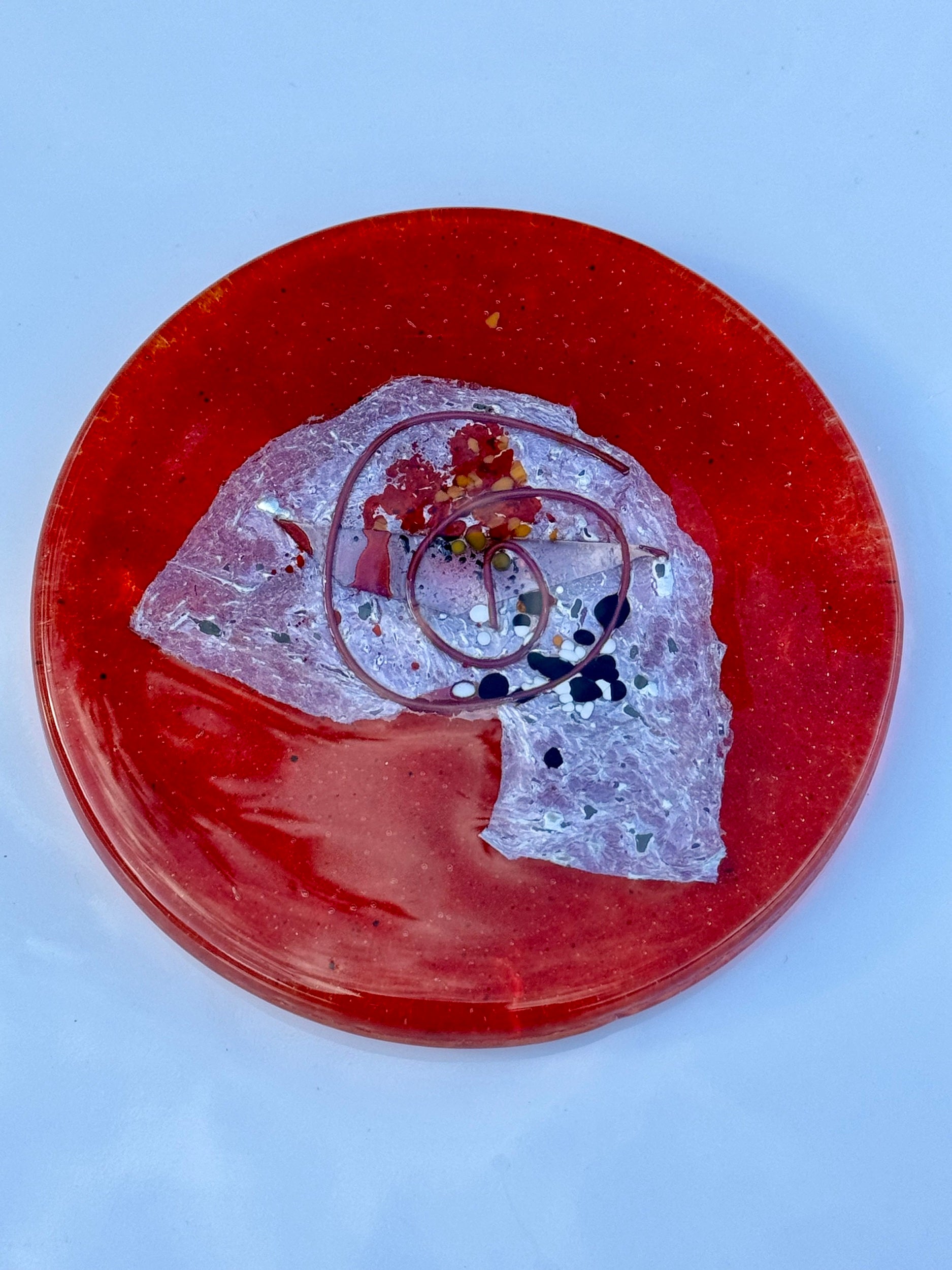 Opera Red Round Glass Coasters