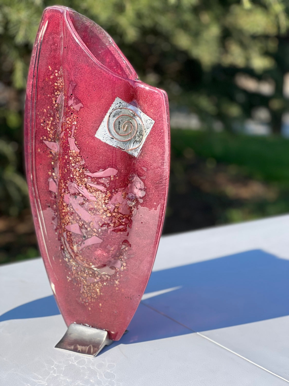 Rose & Platinum Oval Vase