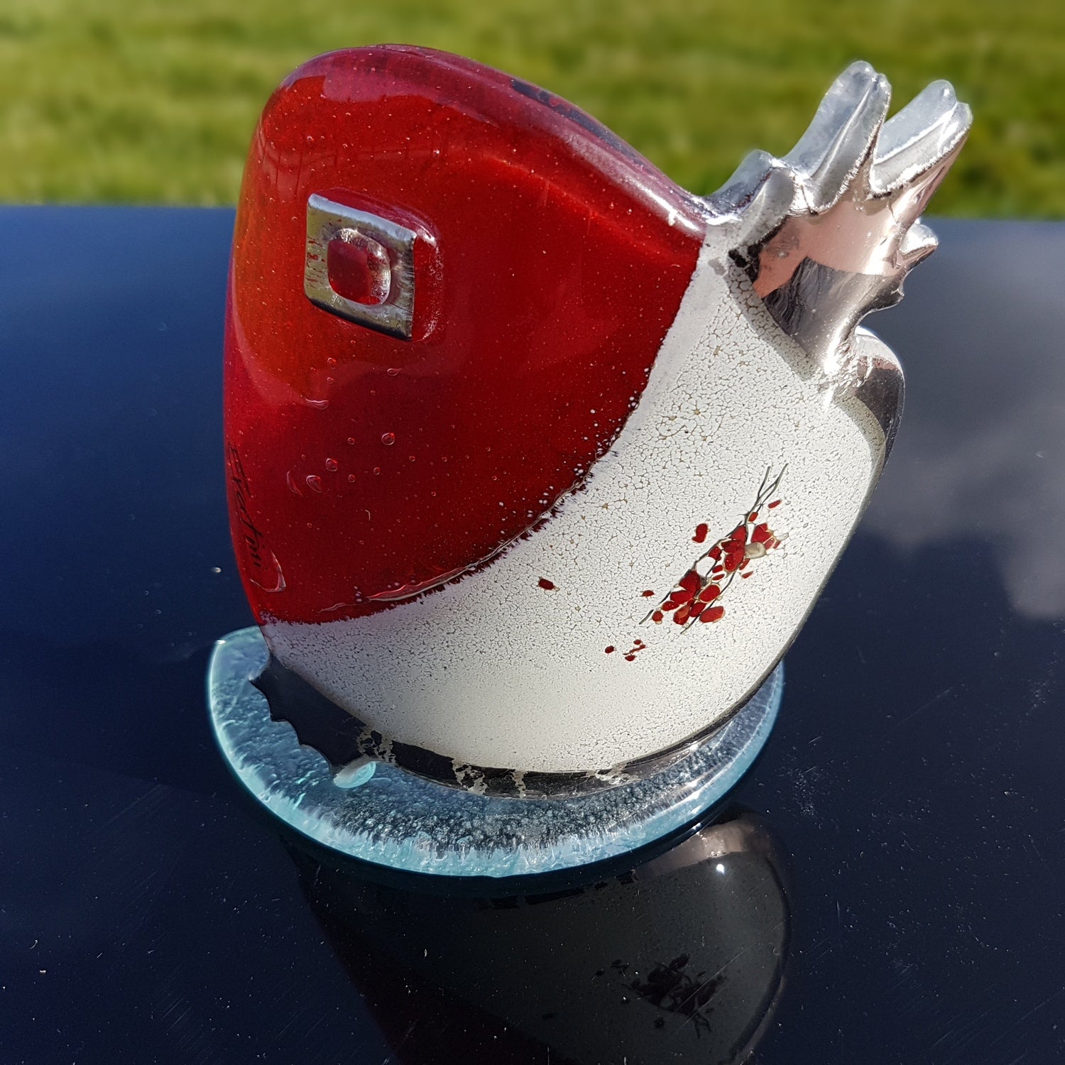 Red, White & Platinum - Pomegranate Shaped T Light Holder