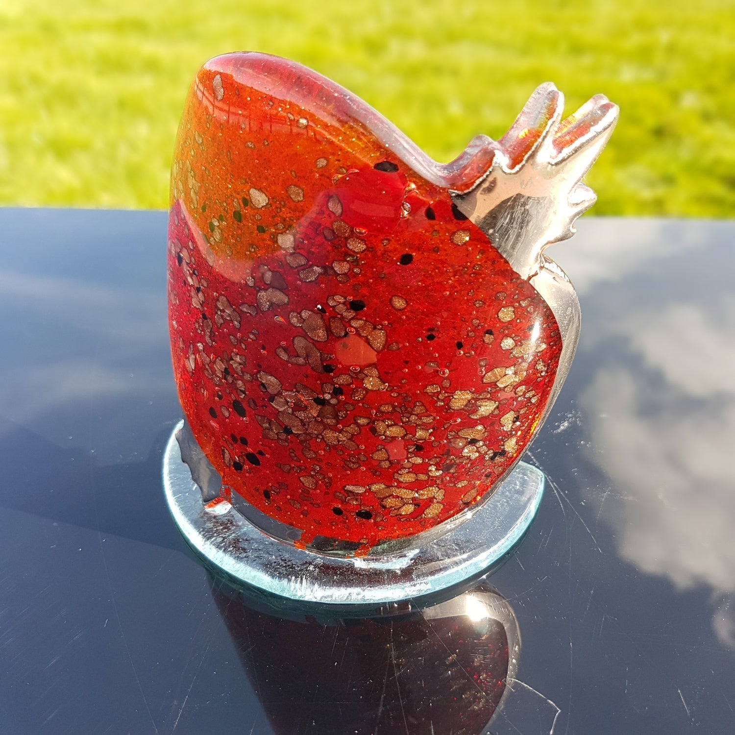 Red & Platinum - Pomegranate Shaped T Light Holder
