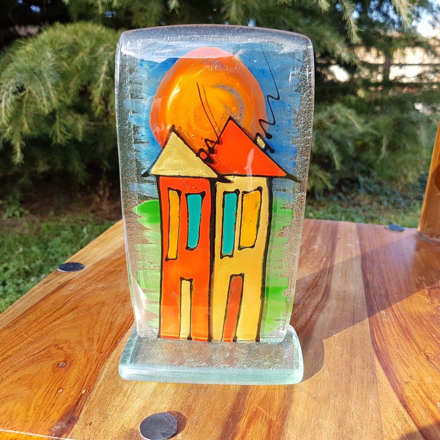 Happy Home Green & Blue (13cm x 22cm)