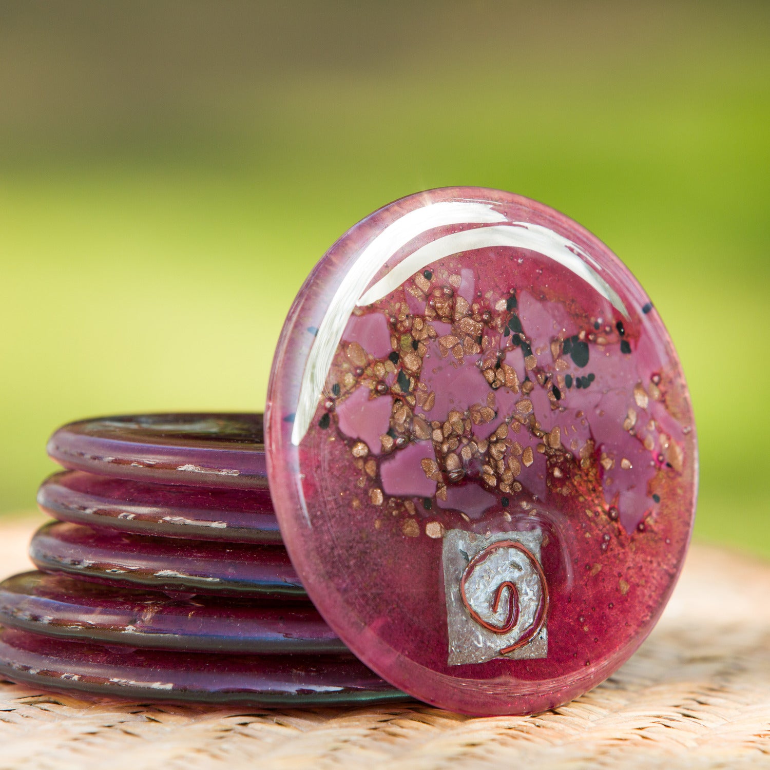 Rose & Platinum Coasters (Round)