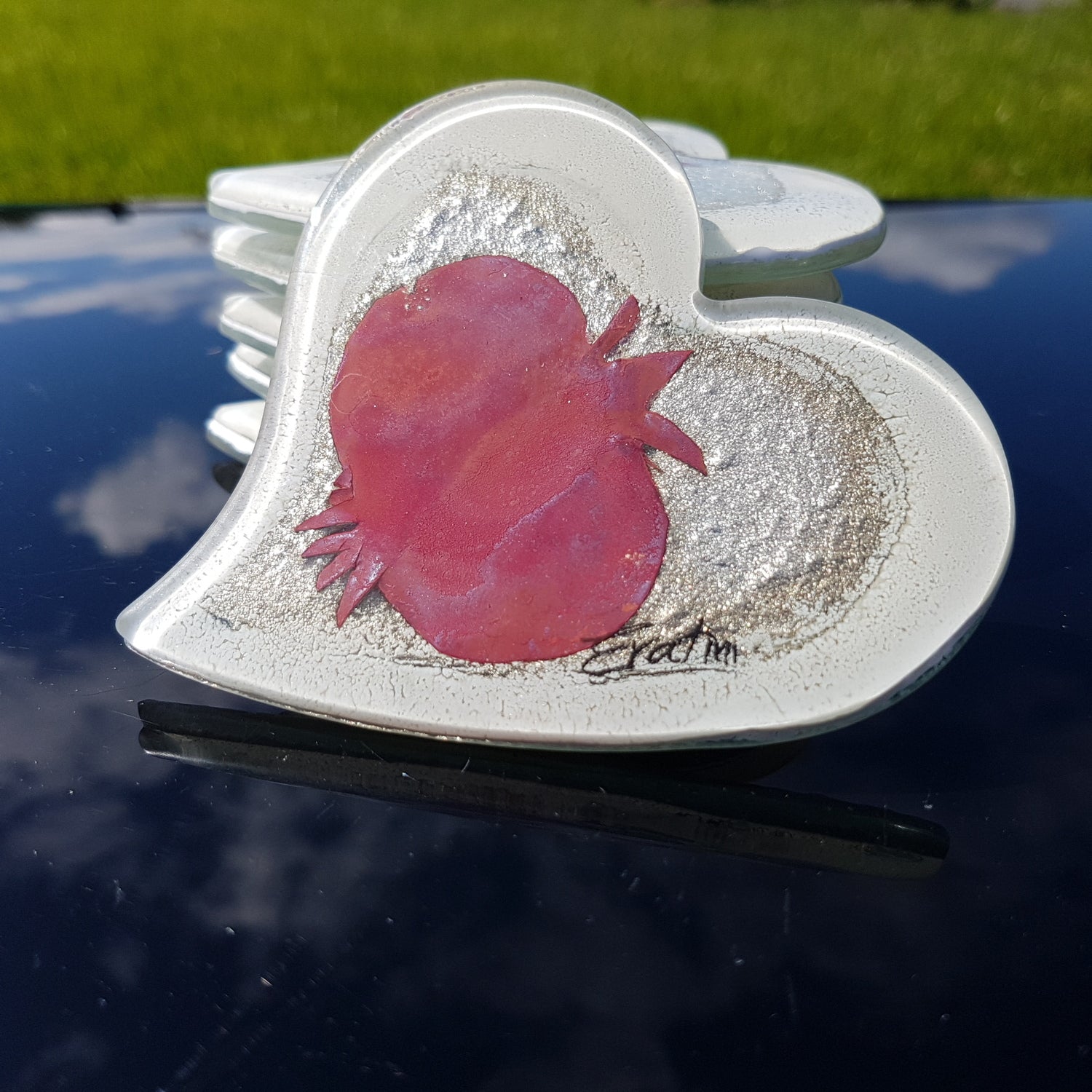 Opera Pomegranate Heart Coaster