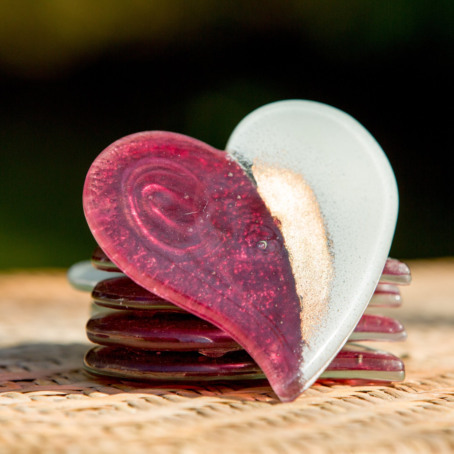 Athens Moave Heart Coaster