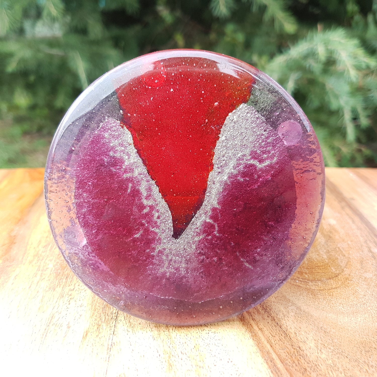 Red/Purple/Platinum Coaster (Round)
