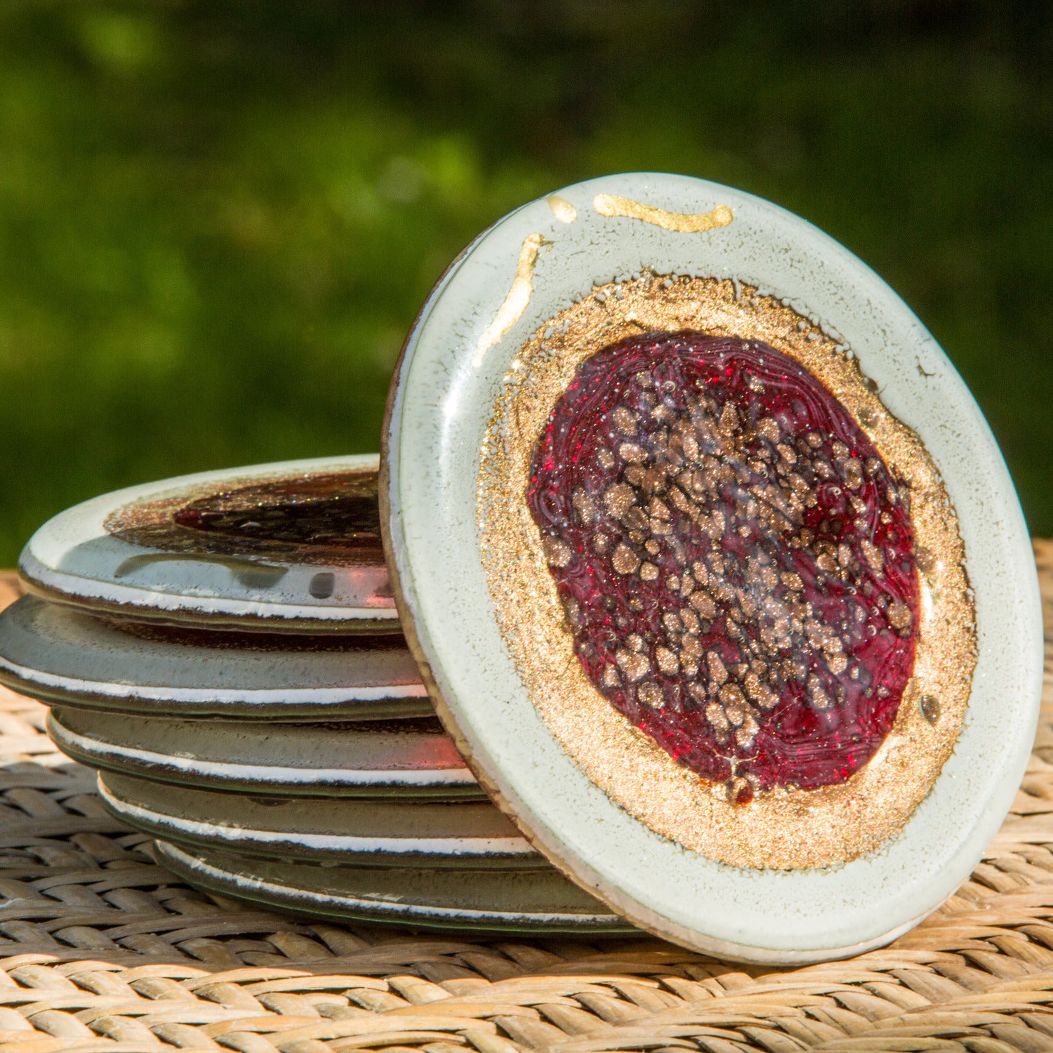 Thira Red Coasters (Round)