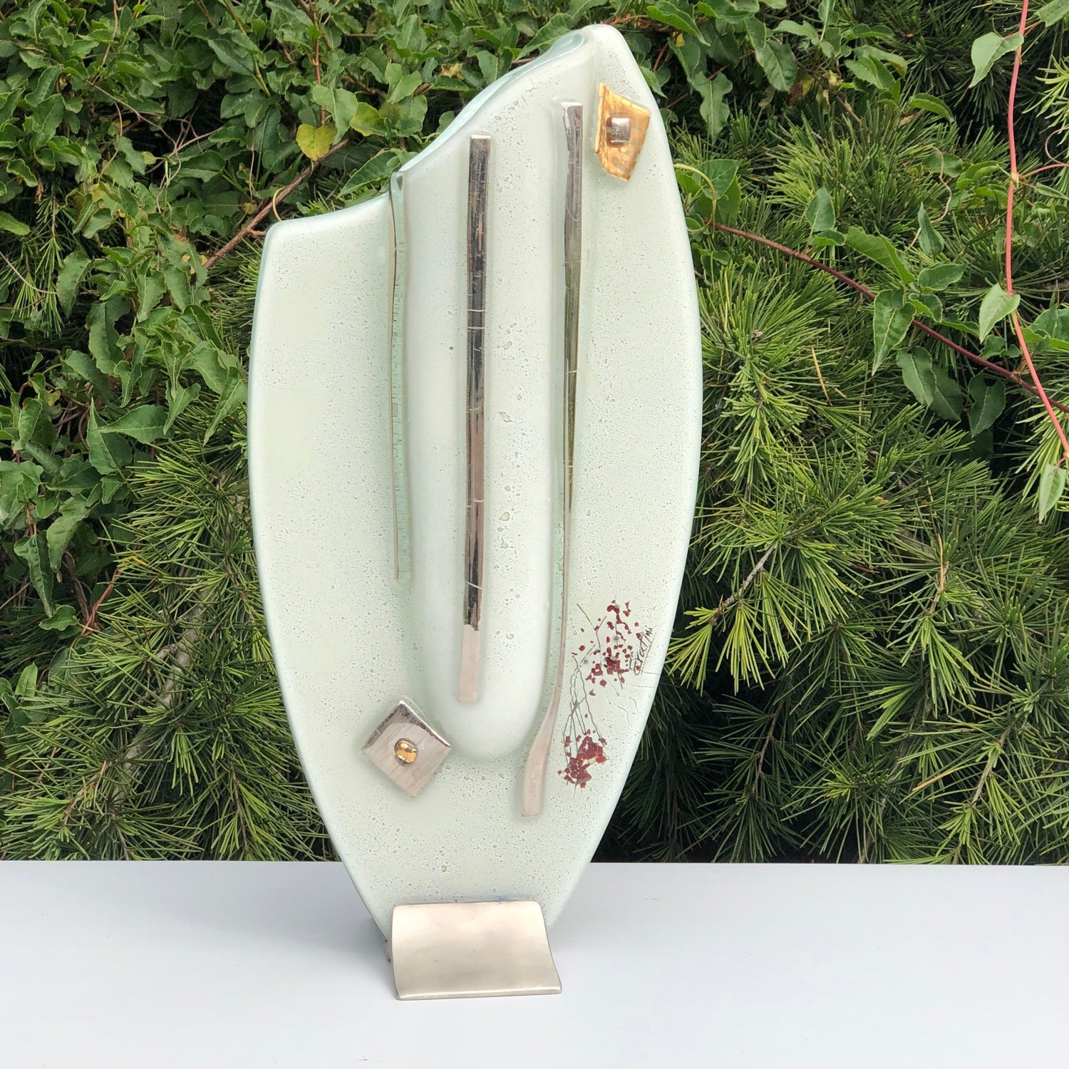 Platinum White Oval Vase